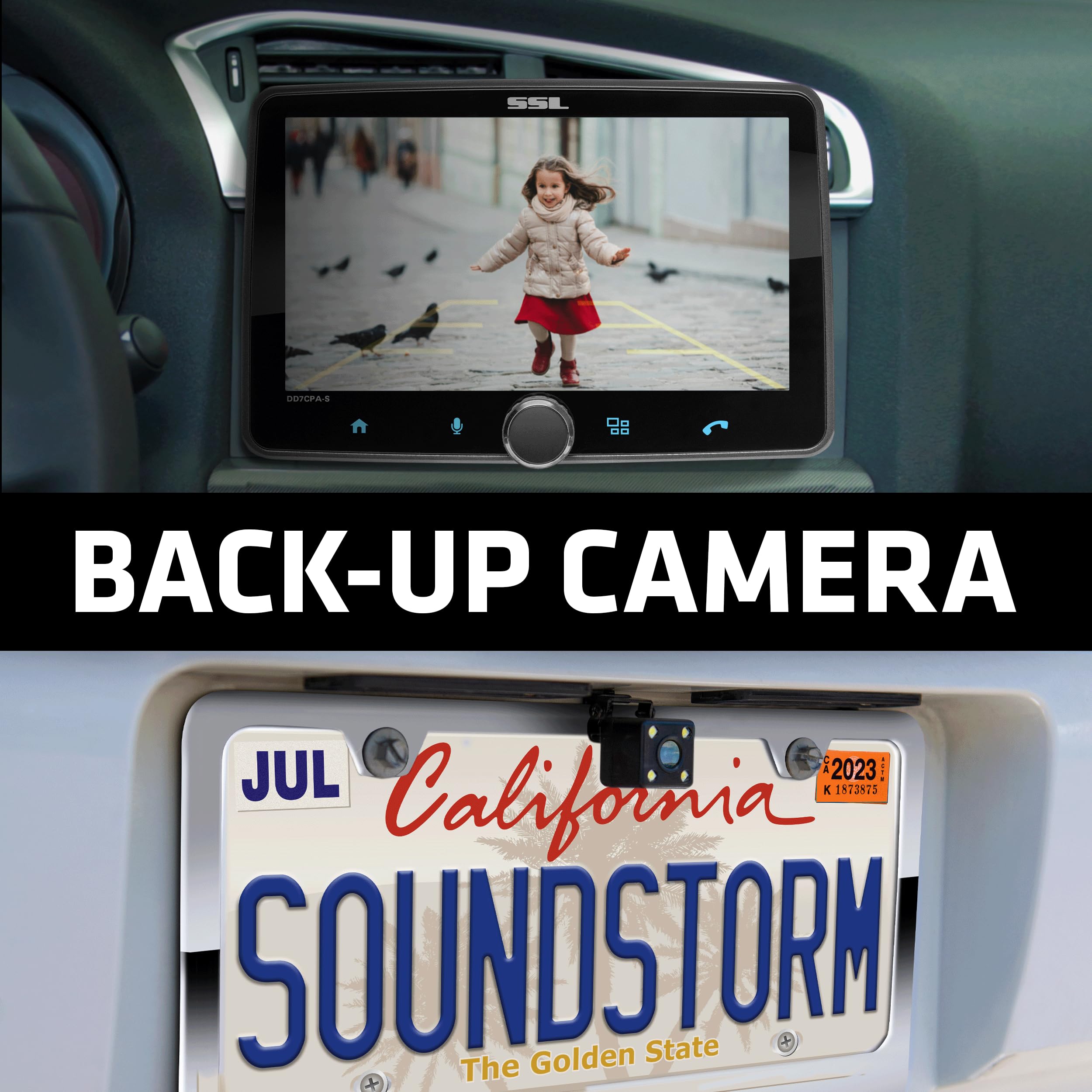 Car Stereo Sound Storm Laboratories DD7CPA-CS – Apple CarPlay, Android Auto, Single Din 7 Inch Touchscreen, Bluetooth, AM/FM Radio, Backup Camera