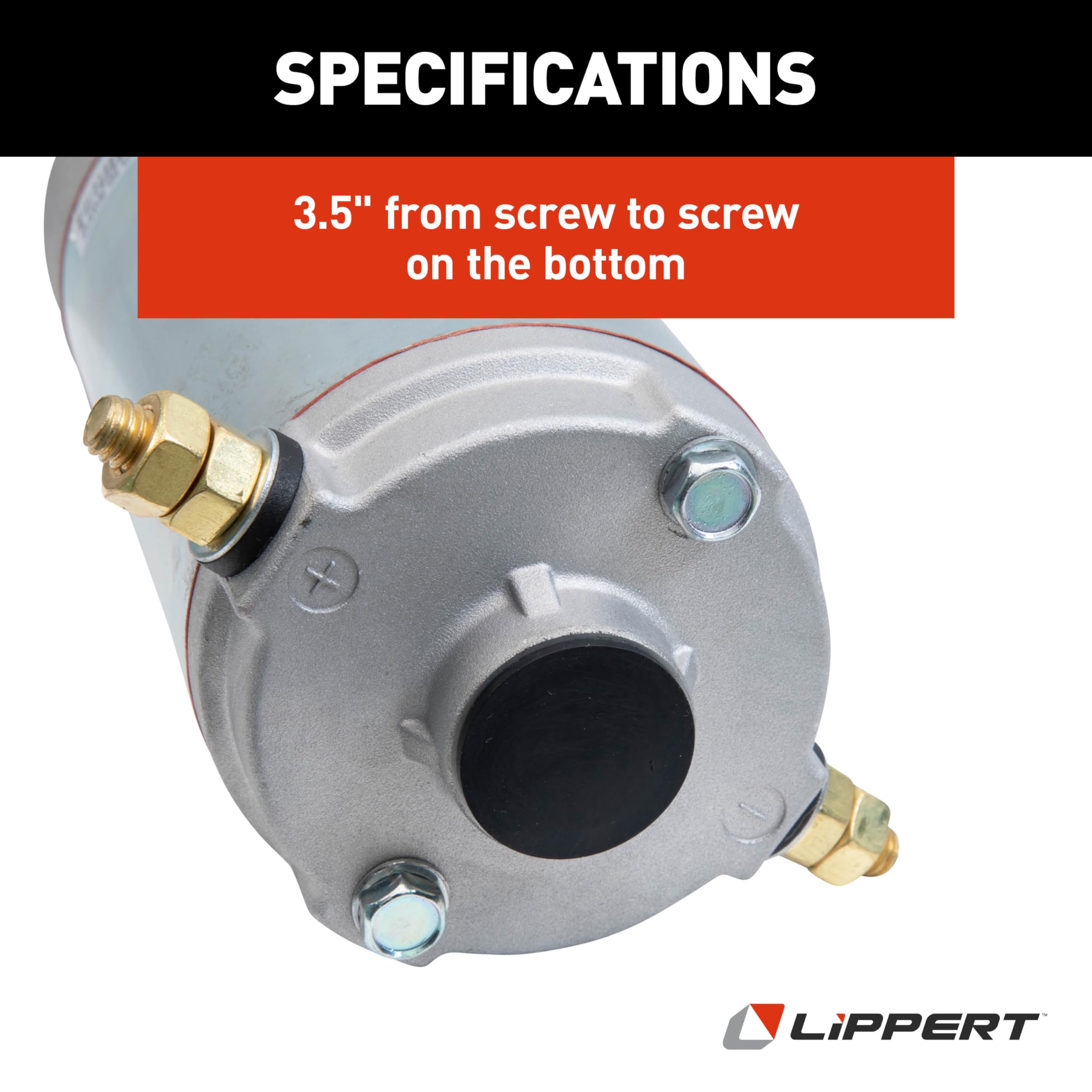Lippert Hydraulic Pump Motor Replacement for Unidirectional Power Unit RV Leveling Systems with Heavy-Duty Construction, 7.5" Height - 179327