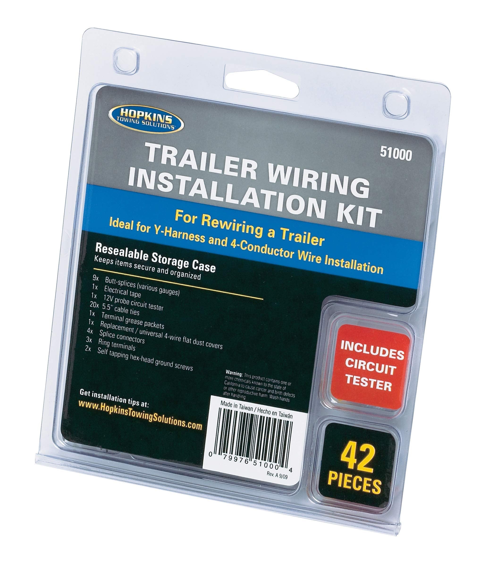 Trailer Wiring Kit Hopkins 51000 with Wire Tool - 42 Piece