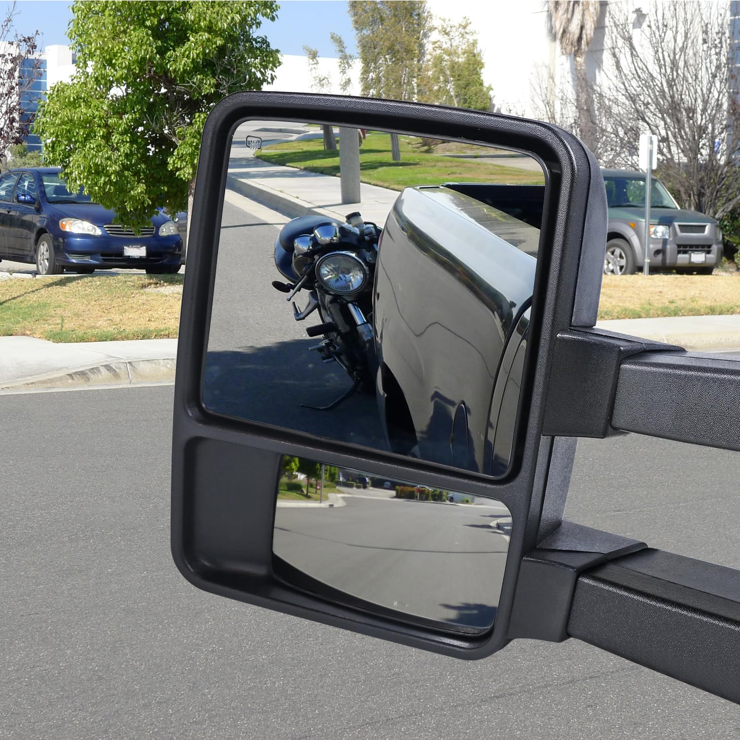 Manual Towing Mirrors SPEC-D TUNING Smoke Turn Signal Lamps Compatible with Ford F250 Super Duty 2003-2015
