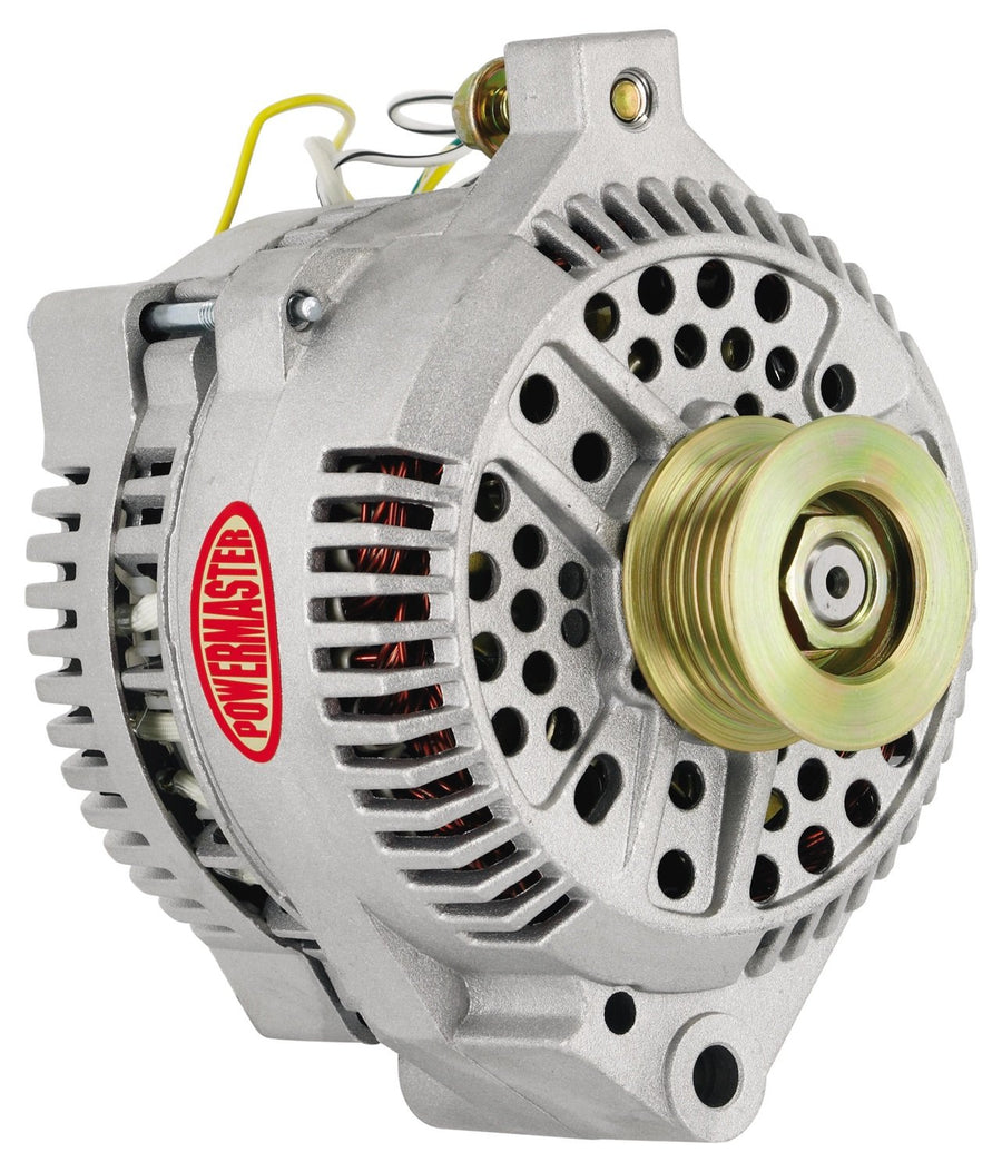 47759 Powermaster Alt Ford 3G Natural 200A 6 grv & 1V Pulley Large Frame Str Mtg Threaded Mtg Ear w/Reg Adapter Harness