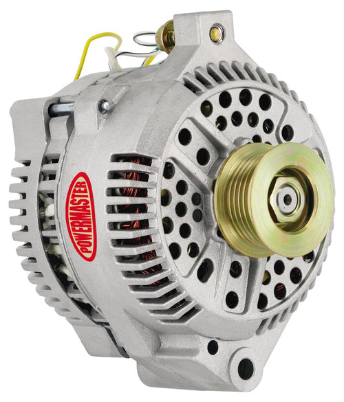 47759 Powermaster Alt Ford 3G Natural 200A 6 grv & 1V Pulley Large Frame Str Mtg Threaded Mtg Ear w/Reg Adapter Harness