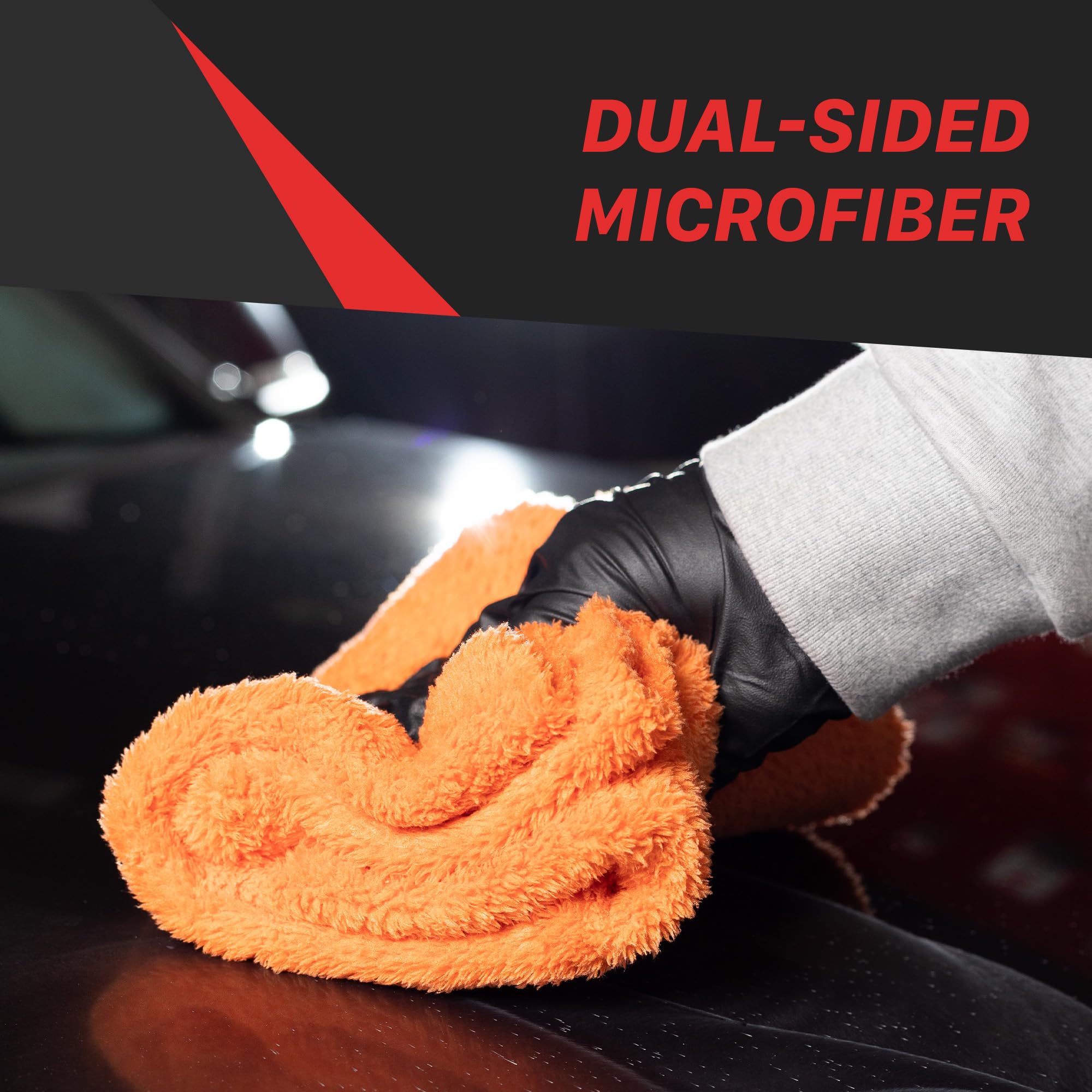 500GSM Maxshine 16" x 24" Universal 3-Pack Orange Edgeless Microfiber Towel – Ultra-Soft & High Absorbency – Ideal for Car Detailing, Polishing & Finishing – Lint-Free Cleaning Cloth