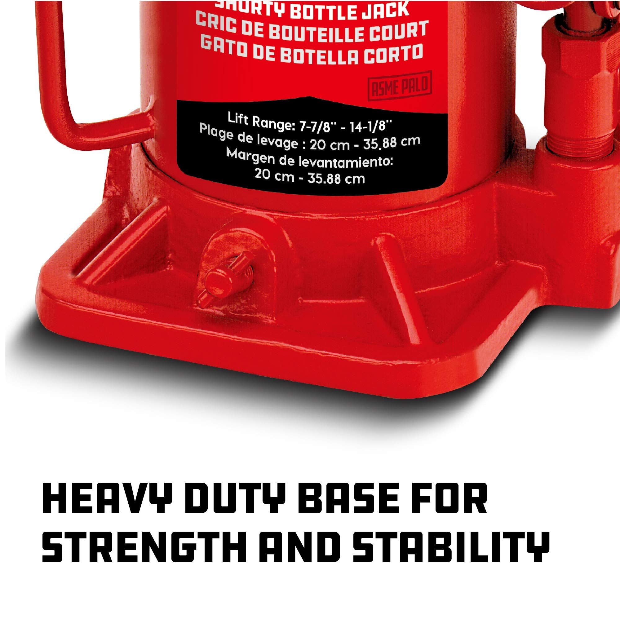 Powerbuilt 20 Ton Bottle Jack Shorty, Heavy Duty 40000 Pound Vehicle Hydraulic Lift with Stable Base, Pin Release, Stubby - 647504