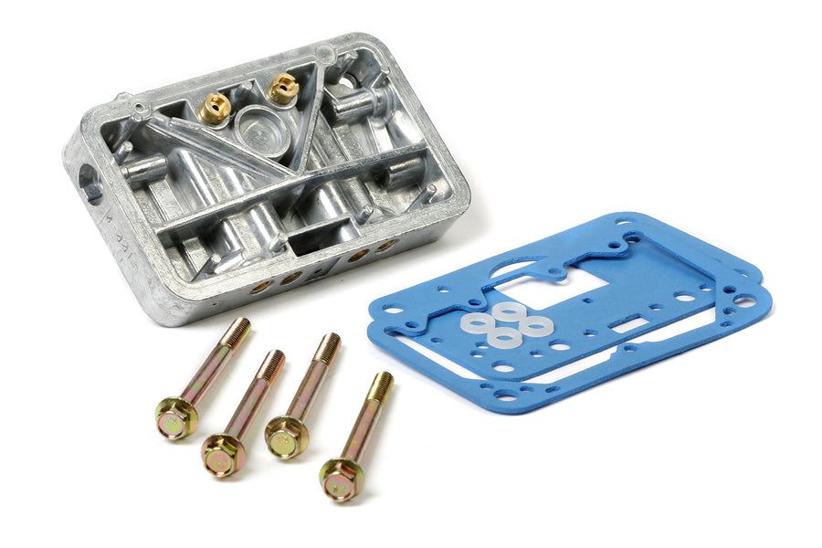 34-13SA Holley Secondary Metering Block Conversion Kit - Shiny Aluminum