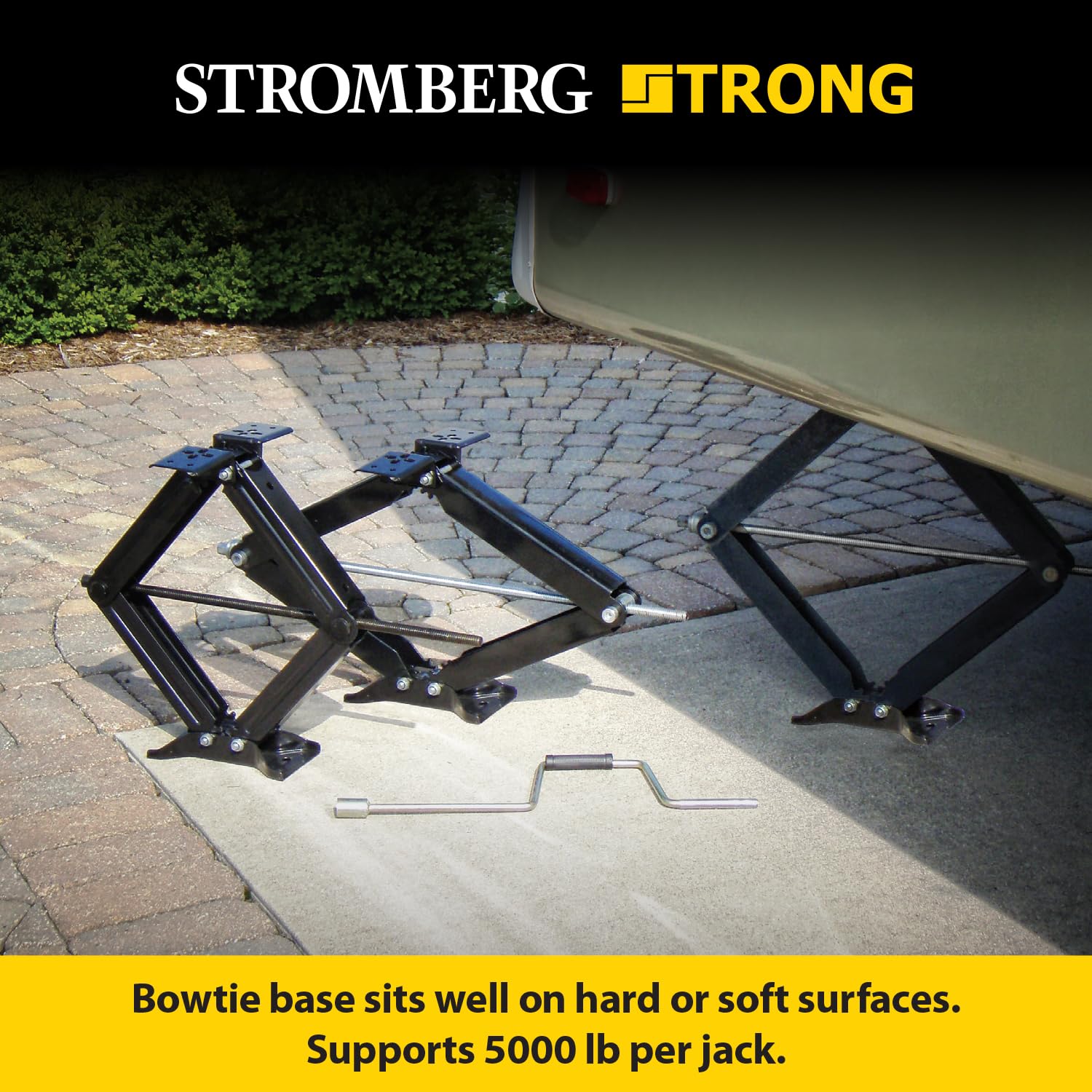 Stromberg Carlson JSC-24-IND Scissor Jack – Heavy Duty RV Stabilizer for Camper, Travel Trailer, Cargo Trailer for Leveling – Camper Stand – 5000 lbs – 1 Pack – 24 Inch