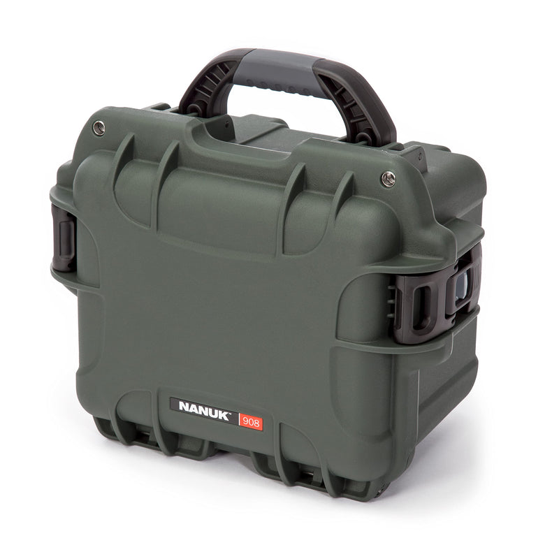 Olive Nanuk 908 Waterproof Hard Case with Foam Insert