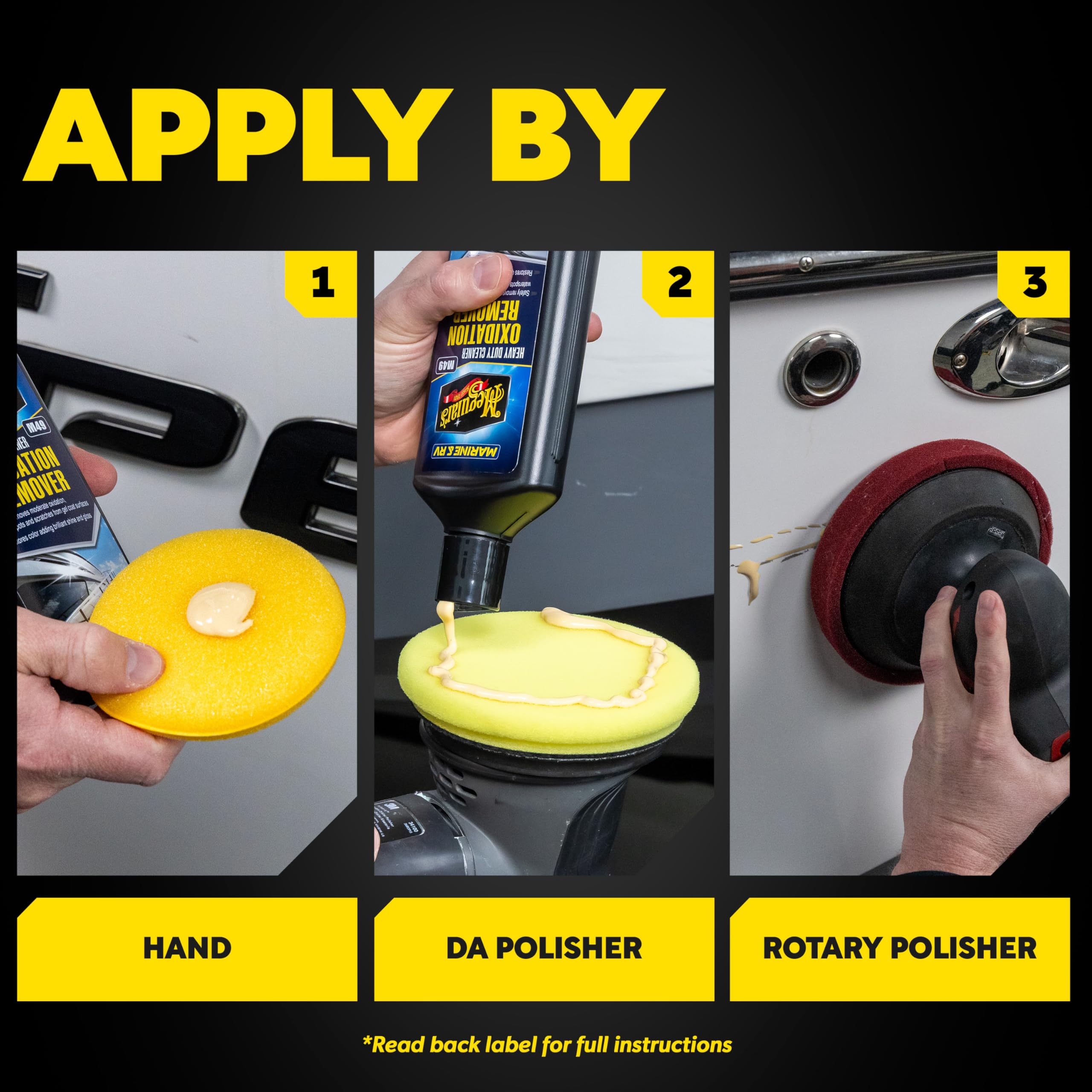 Marine/RV Meguiar's M4916 Heavy Duty Oxidation Remover, Oxidation, Water Spot, Stain, and Boat Scratch Remover for Vehicles with Gel Coat and Fiberglass Surfaces, 16 Oz - Packaging may vary
