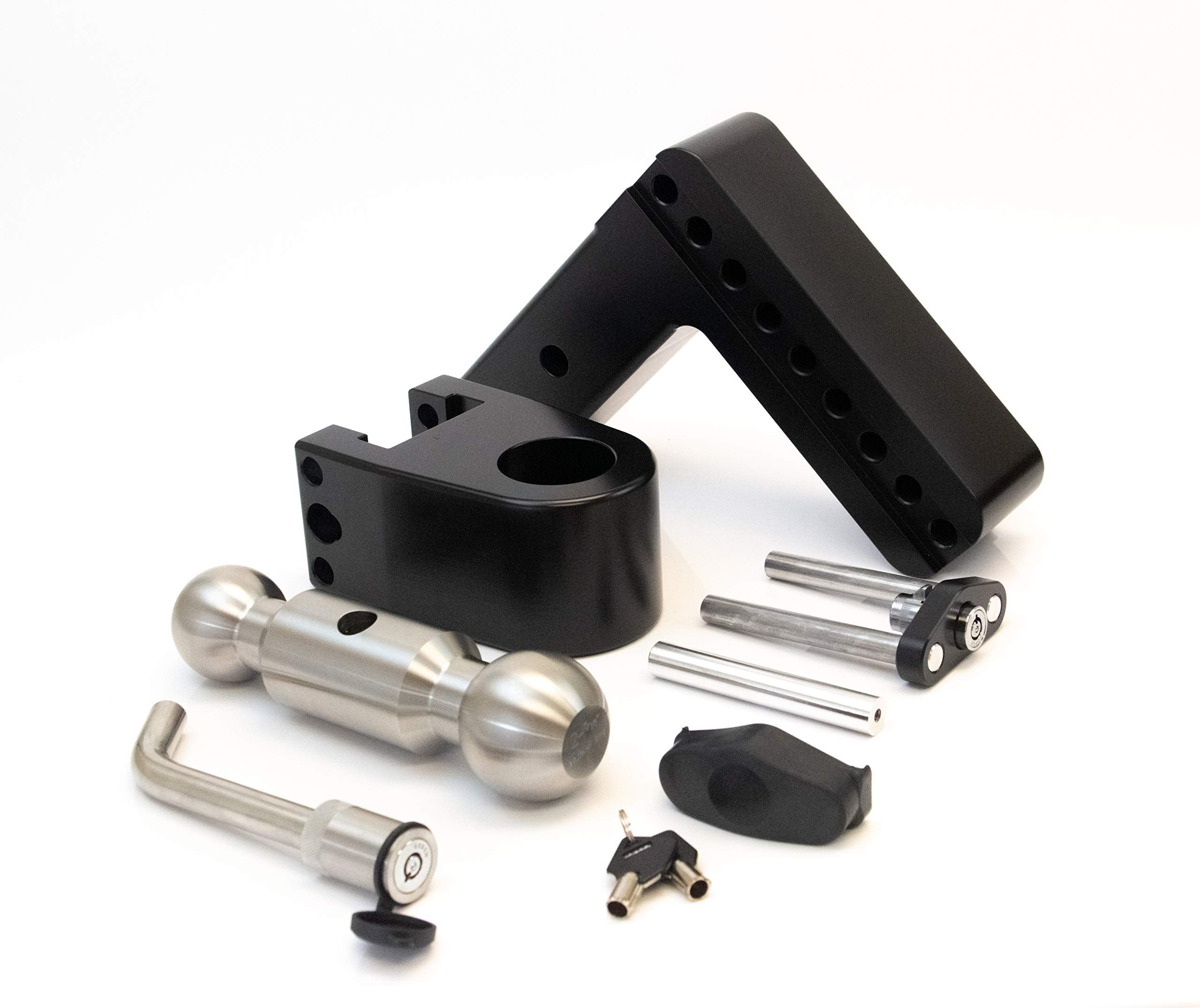 Drop Hitch Receiver Weigh Safe LTB6-2.5-KA-CER-BLA: 2.5 Inches Adjustable, Black