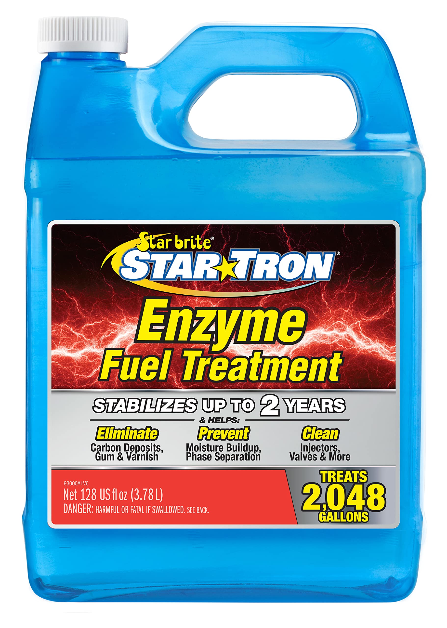 Star Tron Fuel Treatment Enzyme Concentrate, 128 Fl. Oz. – Treats up to 2,048 Gallons – Rejuvenate & Stabilize Old Gasoline, Cure Ethanol Problems, Improve MPG, Reduce Emissions, Increase Horsepower