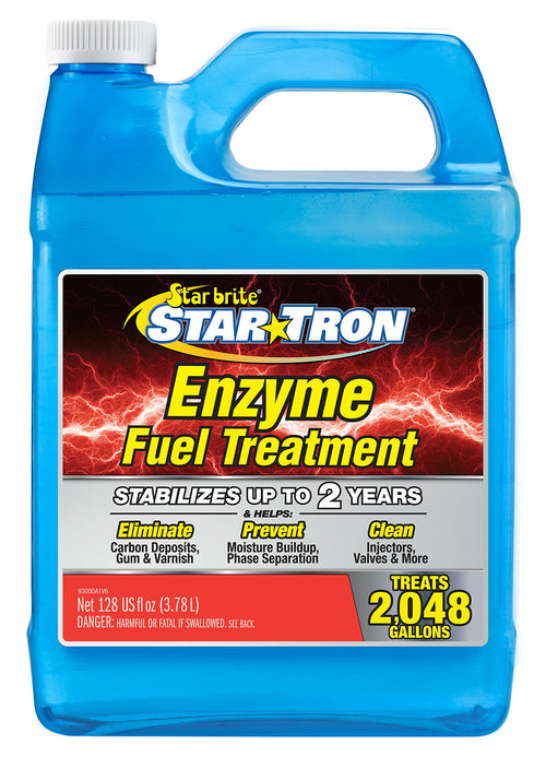 Star Tron Fuel Treatment Enzyme Concentrate, 128 Fl. Oz. – Treats up to 2,048 Gallons – Rejuvenate & Stabilize Old Gasoline, Cure Ethanol Problems, Improve MPG, Reduce Emissions, Increase Horsepower