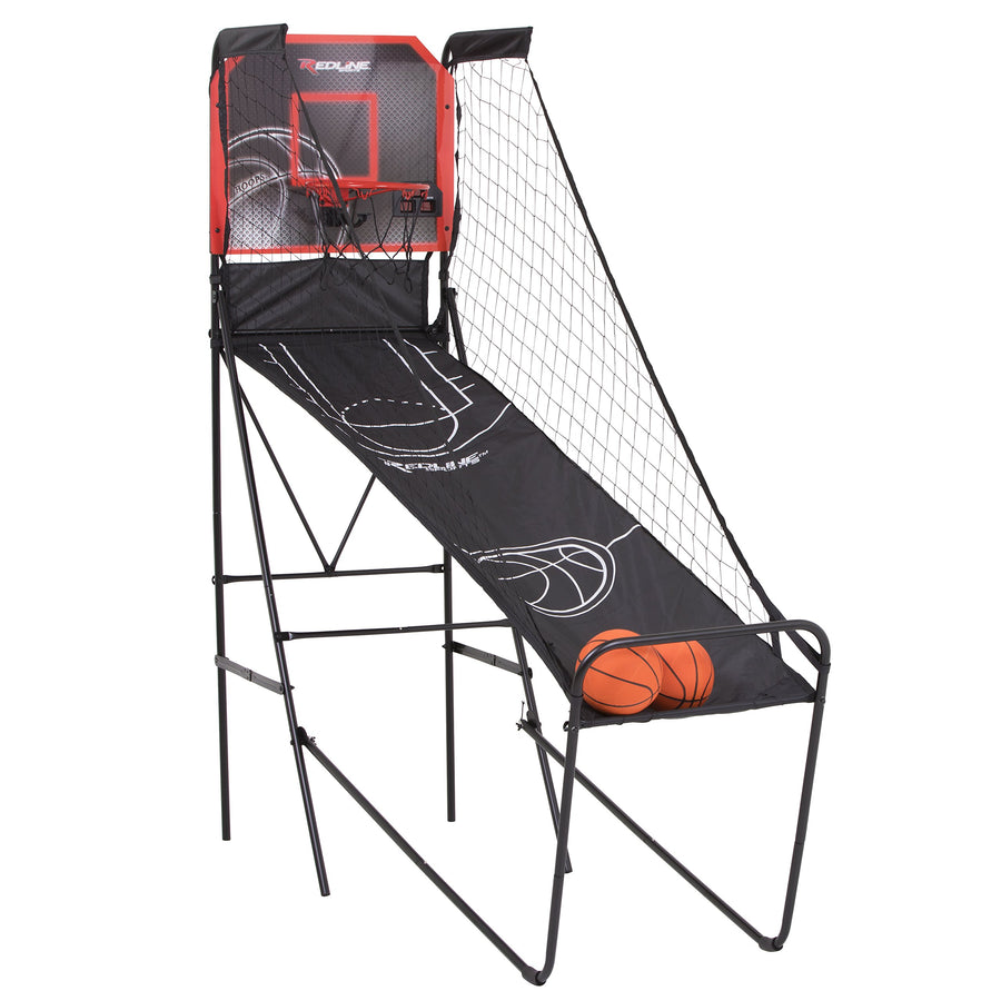 Alley-Oop Redline Single Basketball Shootout with Quick Connect Easy-to-Assemble Frame and Compact Fold-up Design for Easy Storage 26 pounds