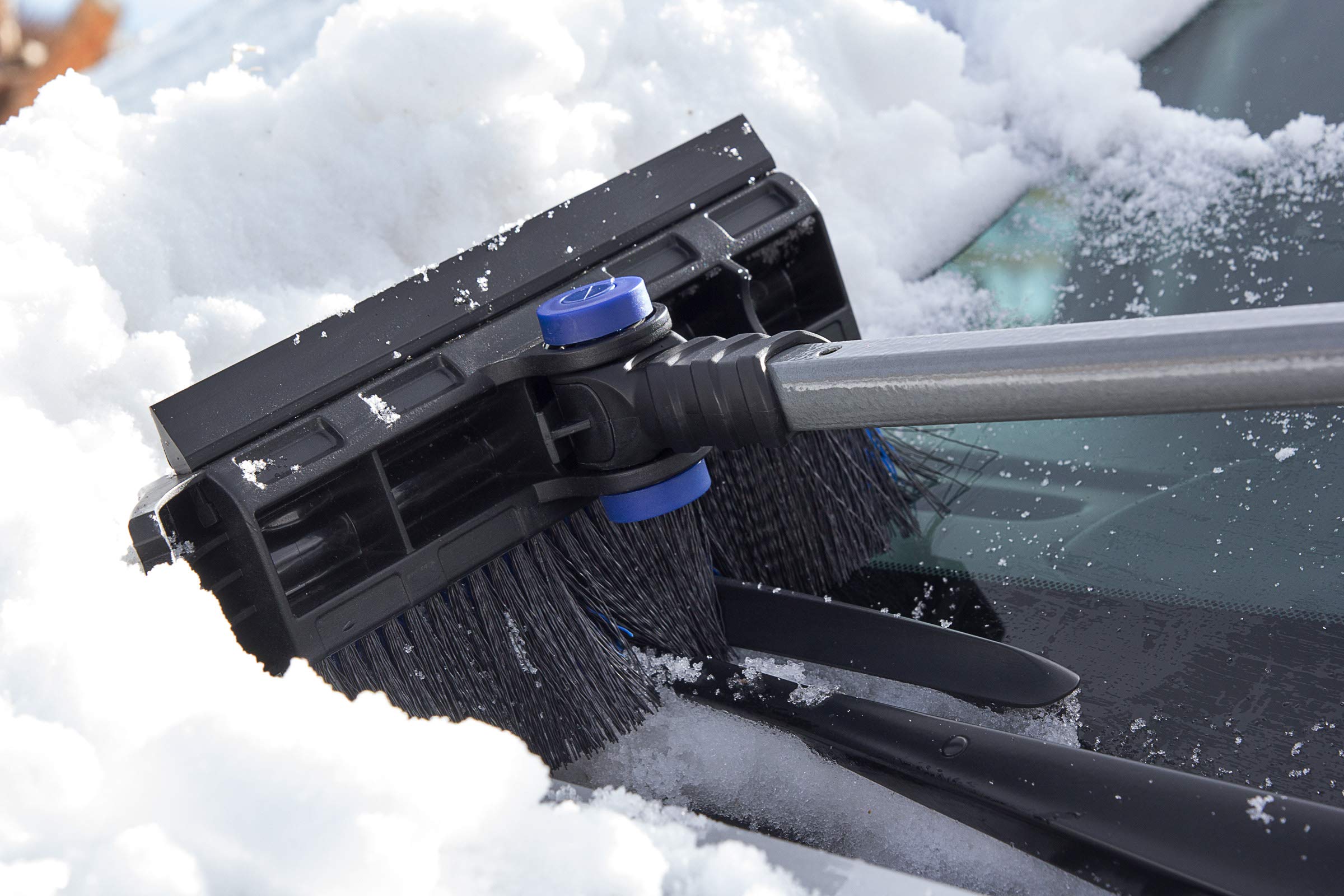 Ice Crusher SubZero 16619 51" Dual Head Pivoting Snowbroom and Squeegee with Integrated Ice Scraper