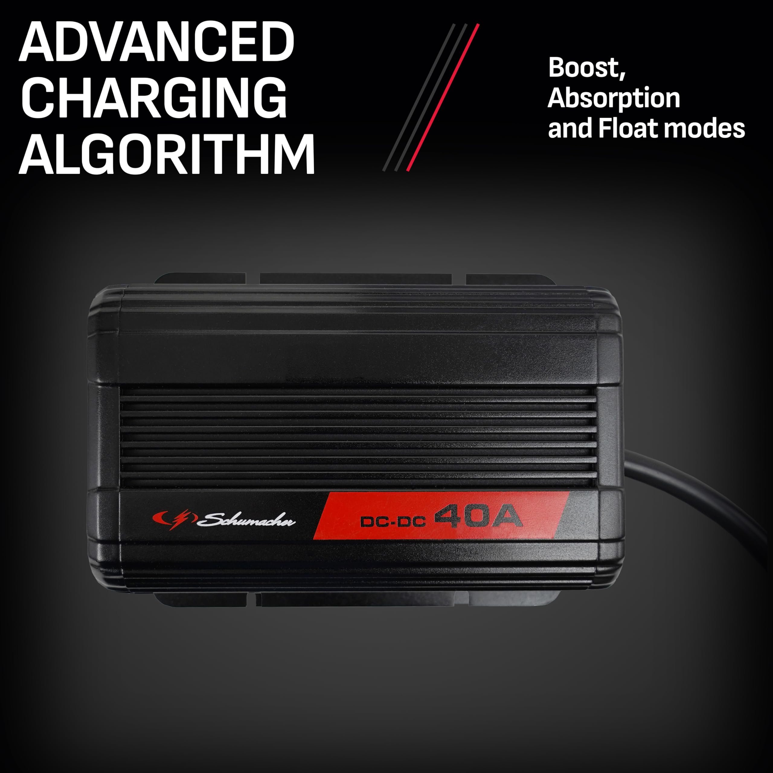 Schumacher Electric Smart Battery Charger and Maintainer SDC371 - 40A 12V DC-DC Charger - Standard, AGM, Gel, Calcium & Lithium Battery Charger - Use with Solar Panels or Vehicle Alternator