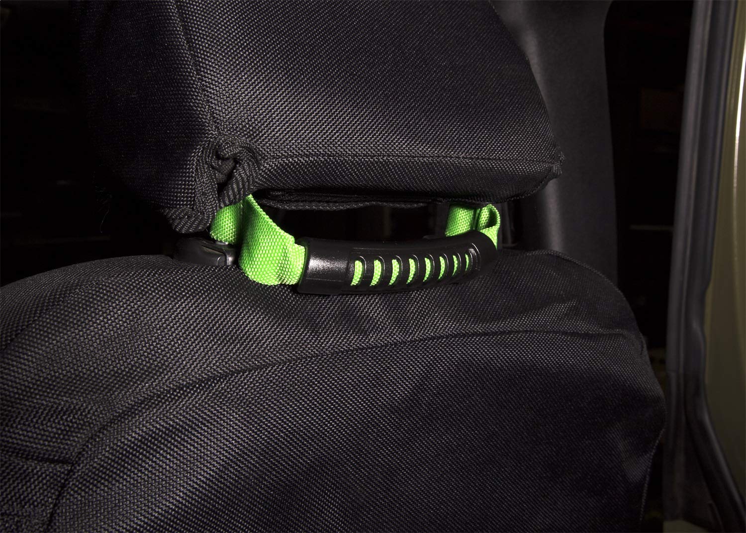 Grab Handle, Seat Mounted, Green | Rugged Ridge | 13305.19 | Fits 2007-2018 Jeep Wrangler JK