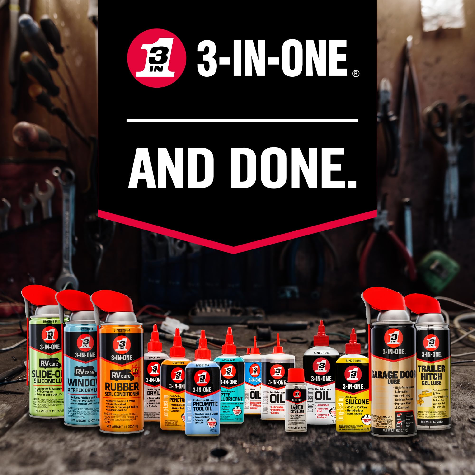 Professional Grade 3-IN-ONE Pneumatic Tool Oil, 4 OZ