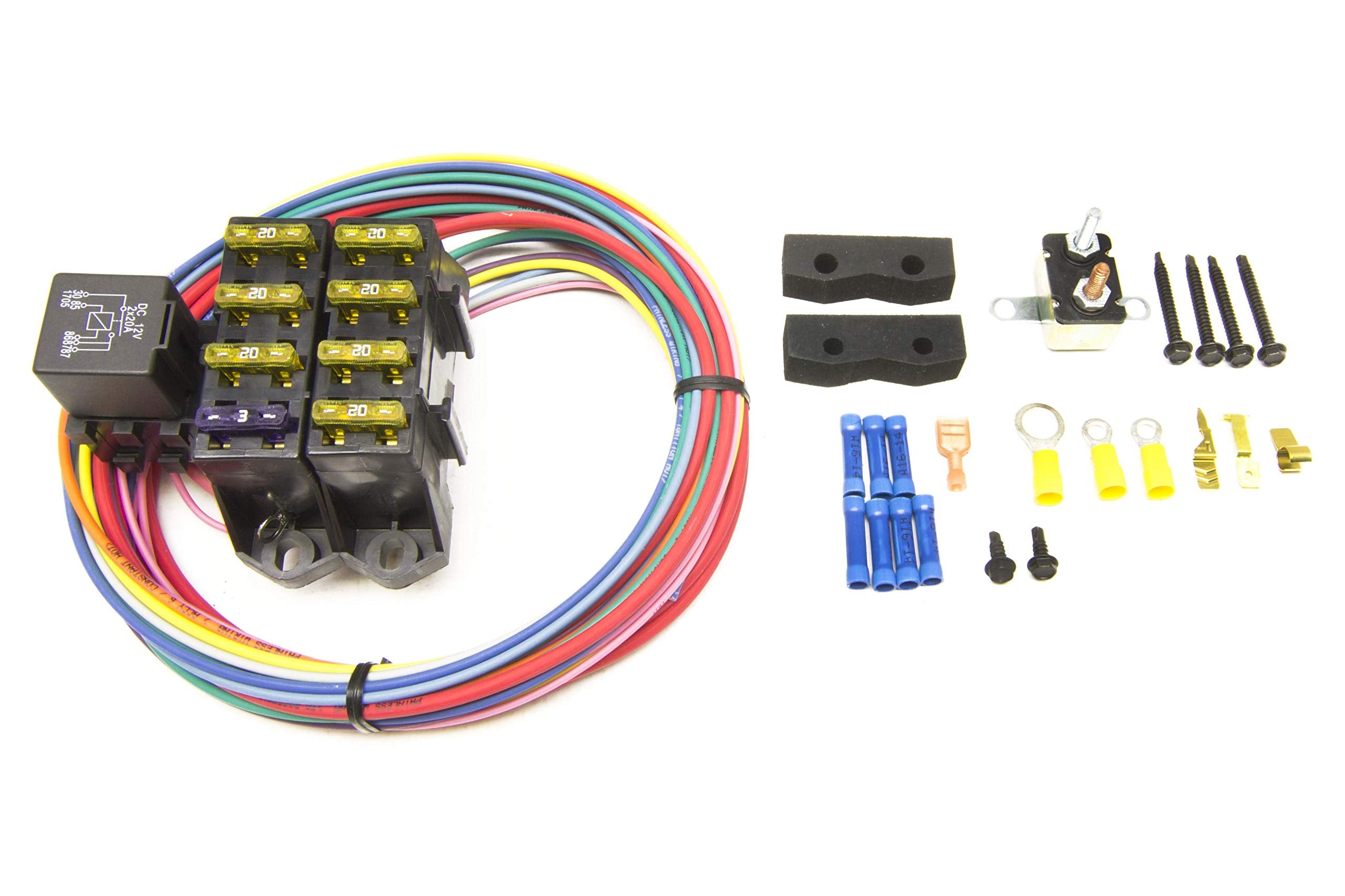 70107 Painless Performance Cirkit Boss Auxiliary Fuse Block, 7-Circuits (3 Constant/4 Ignition)