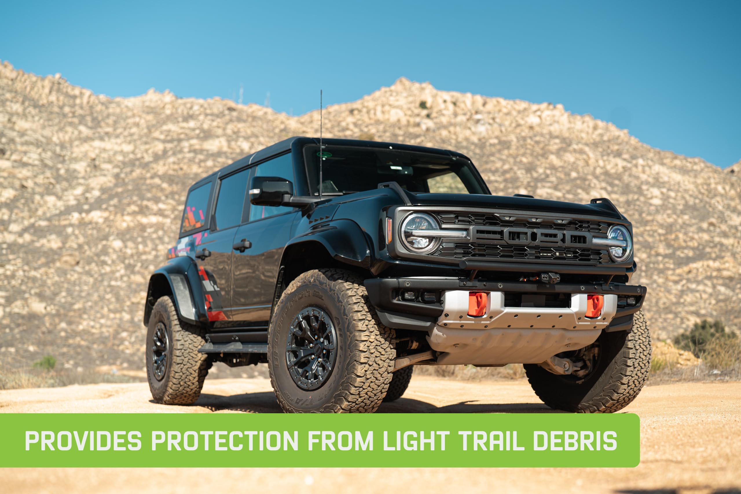 Offroad DV8 Tube Push Bar for 2021-2025 Ford Bronco | Fits OEM Modular Steel Bumper | Runs a 20" Light Bar, (8) 3" Pod Lights, or (4) 7" Round Lights | Protects Grille from Light Trail Debris | Steel