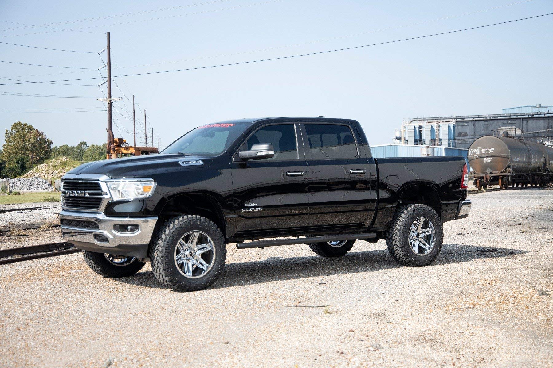 Rough Country Nerf Steps Oval for Ram 1500 (2019-2025) 1500 TRX (2021-2026) Crew Cab - OEM Style Rails with Built-in Side Steps