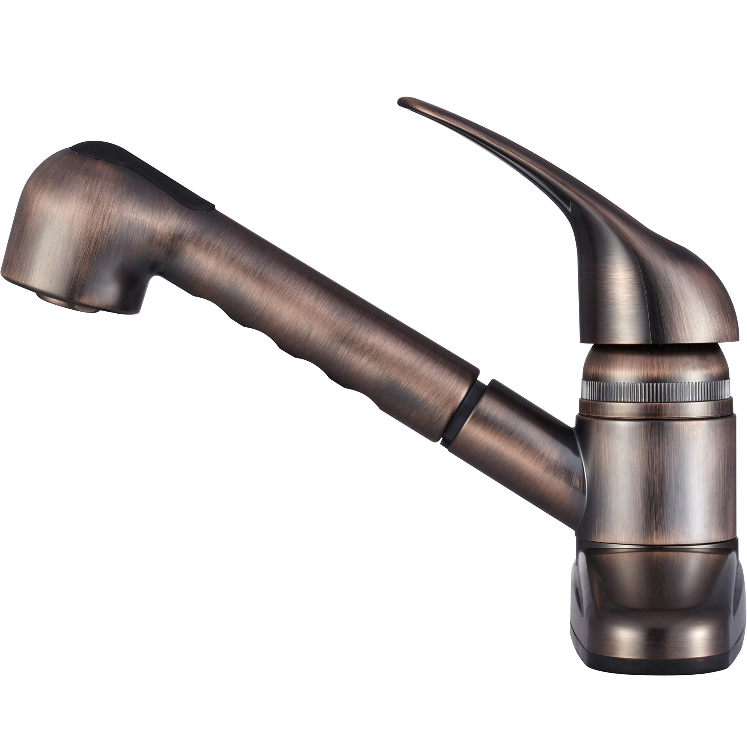 Dura Faucet Non-Metallic DF-PK100-ORB Pull-Out RV Kitchen Sink Faucet - Single Handle (Oil Rubbed Bronze)
