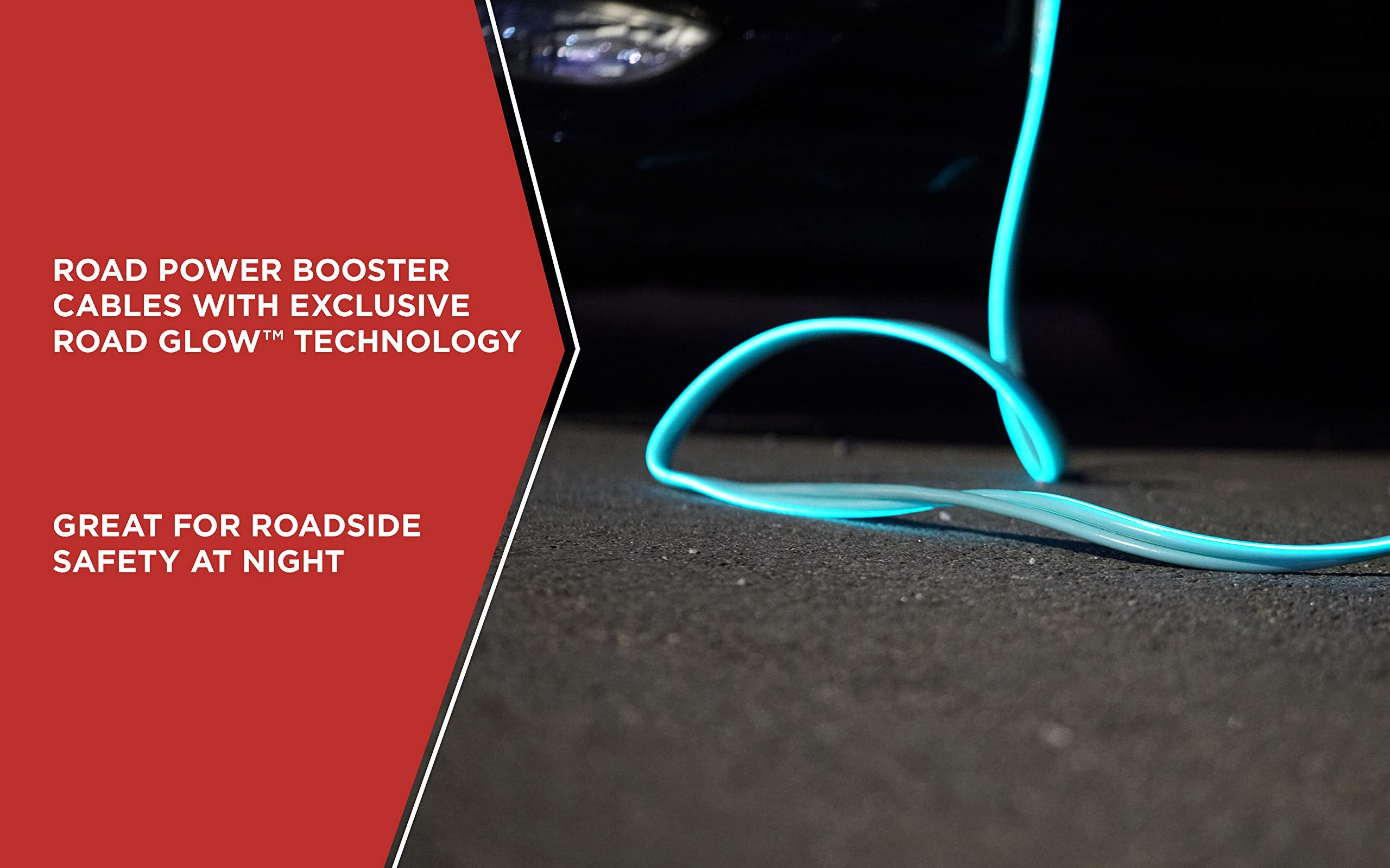84696616 Road Power 6 Gauge; 16' Blue Booster Cables With Exclusive Road Glow Technology