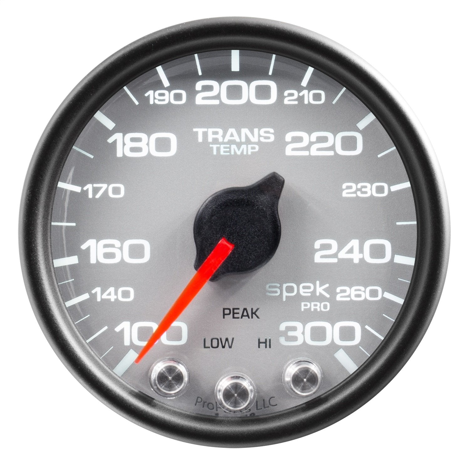 Gauge AUTO METER P34222 Transmission Temp (Spek-Pro Gauge, Trans Temp, 2 1/16", 300ºf, Stepper Motorwith Peak & Warn, Slvr/Blk, Spek-Pro)