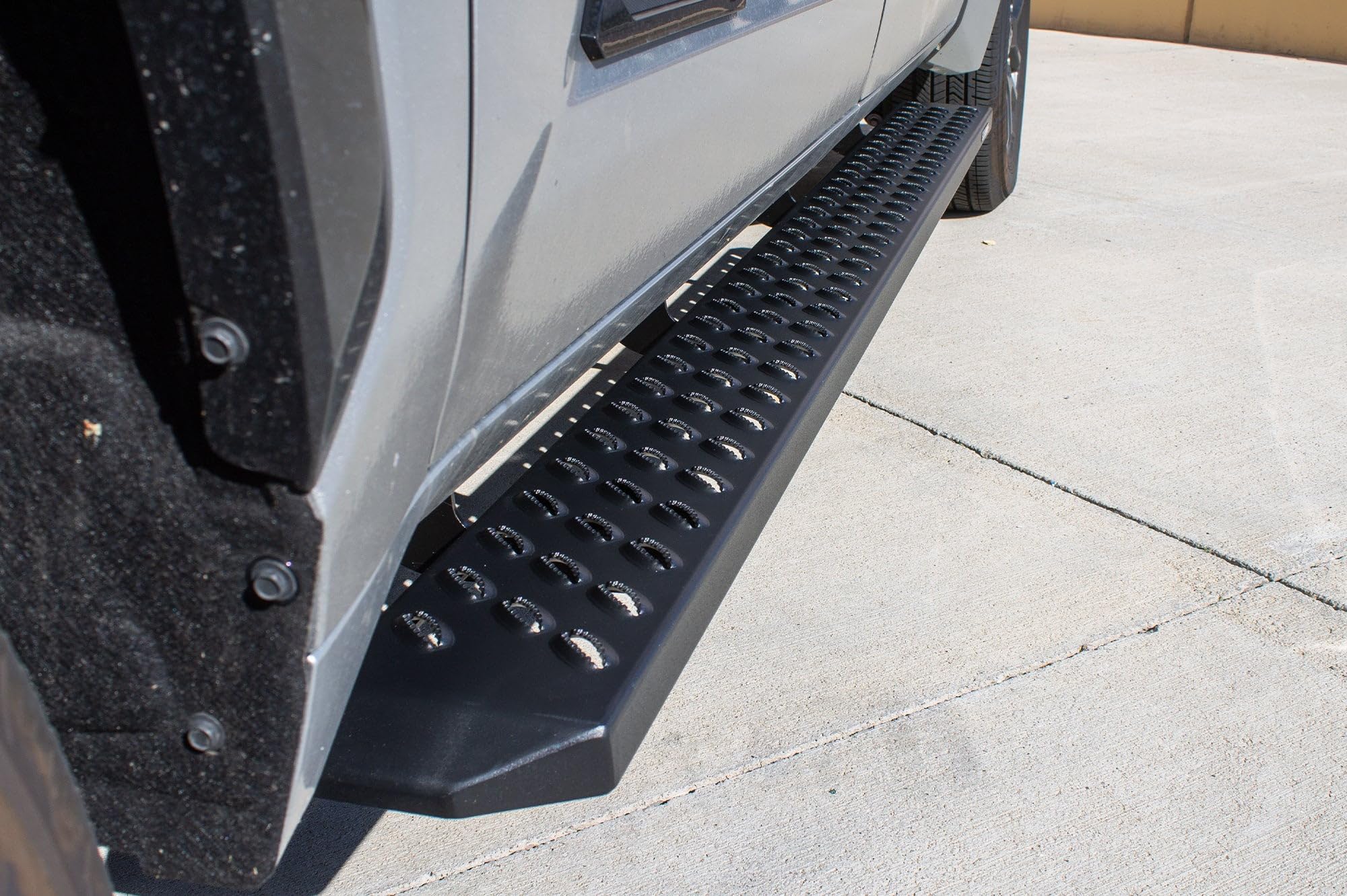 Raptor Series Running Boards 6.5in Wide Sawtooth Grip Black Aluminum Steps Compatible with 2022-2026 Tundra Crew Max Cab
