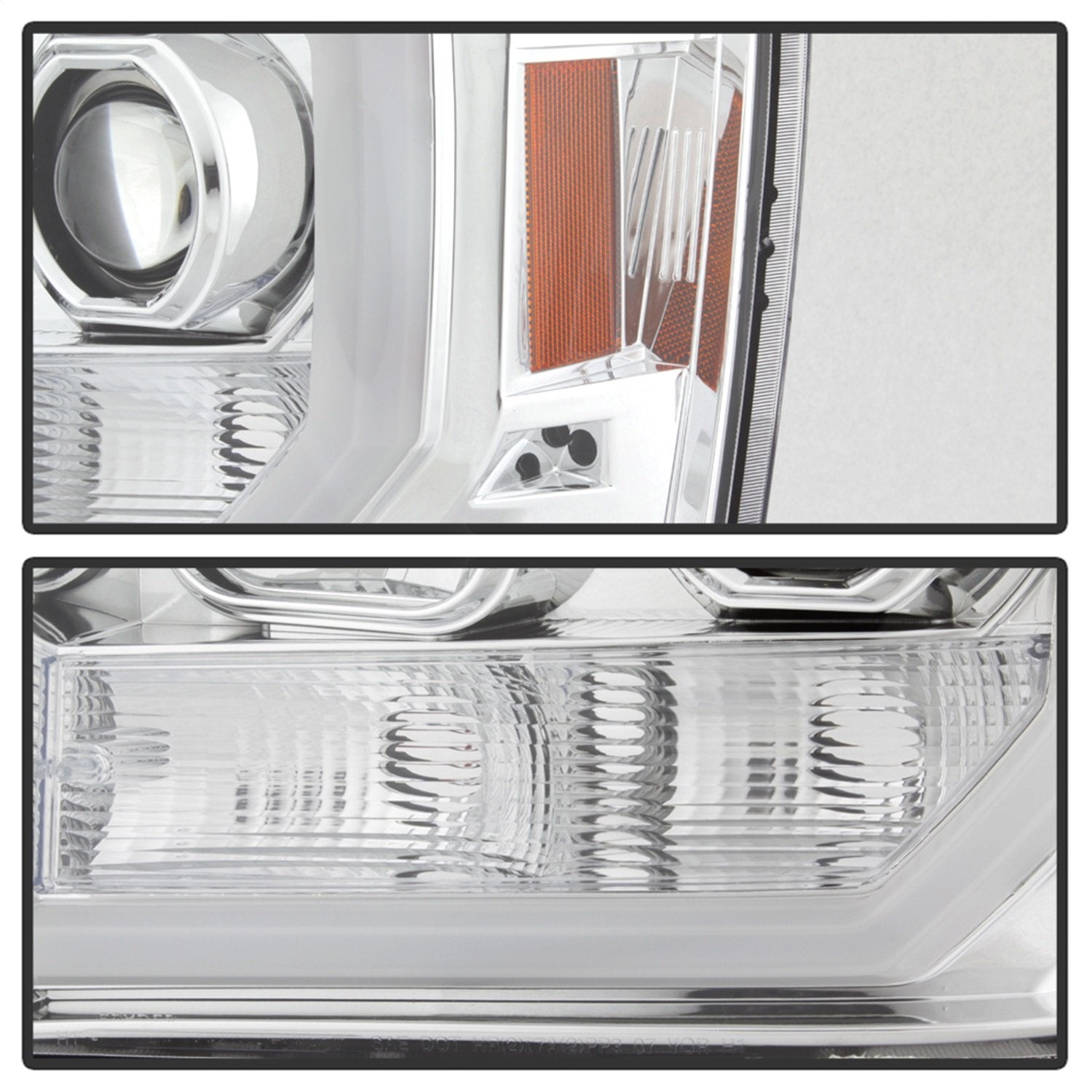 GMC Sierra 1500/2500/3500 07-13 / Spyder Auto 5083647 / GMC Sierra Denali 08-13 / GMC Sierra 2500HD/3500HD 07-13 Version 2 Projector Headlights - Light Bar DRL LED - Chrome