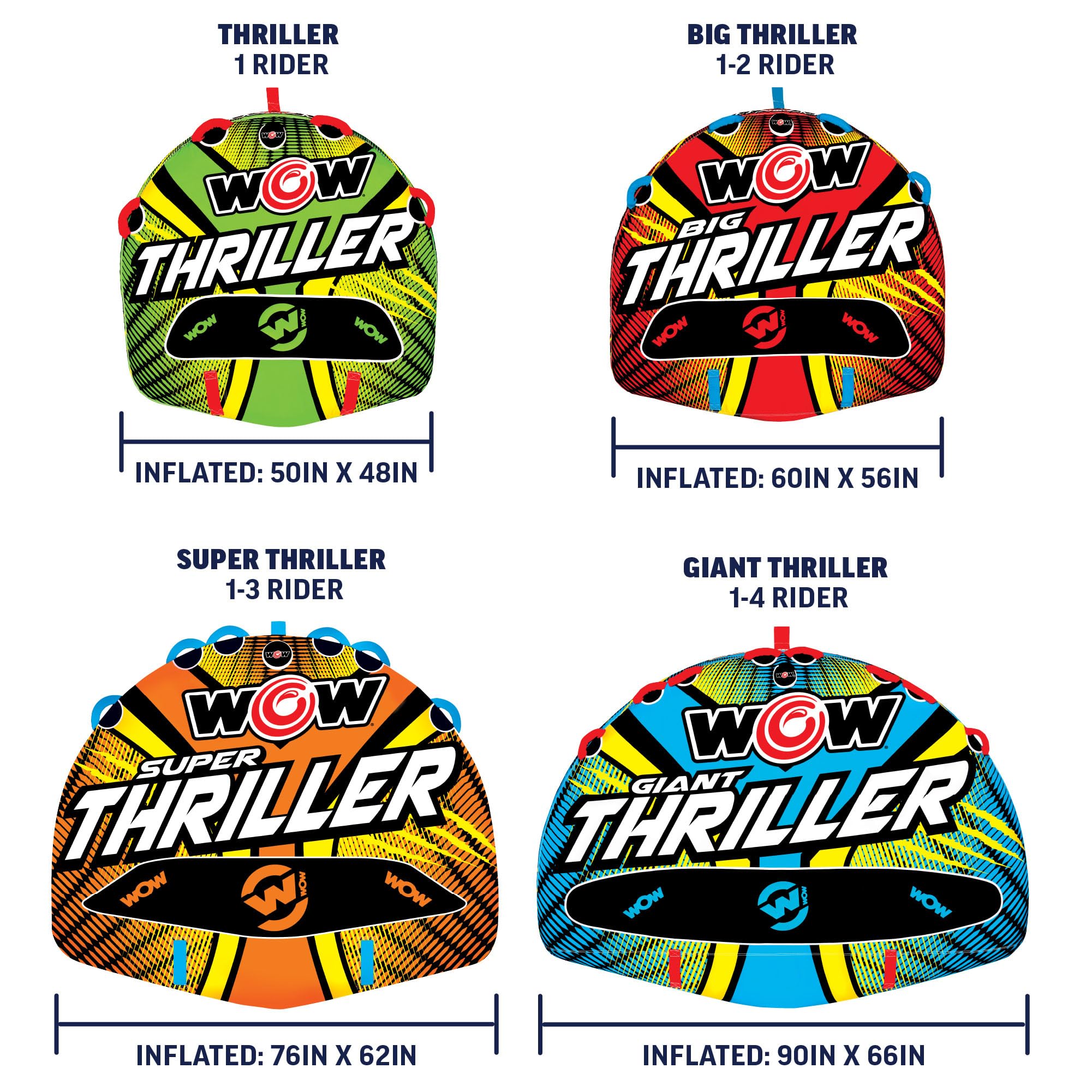 Thriller WOW Sports Towable Deck Tube for Boating Adults, Inflatable Tubing Boat for Water Sports