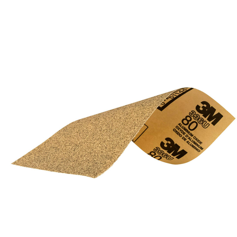 3M Sandpaper, 80 Grit, 03035, 3 2/3 in x 9 in, 6 Sheets