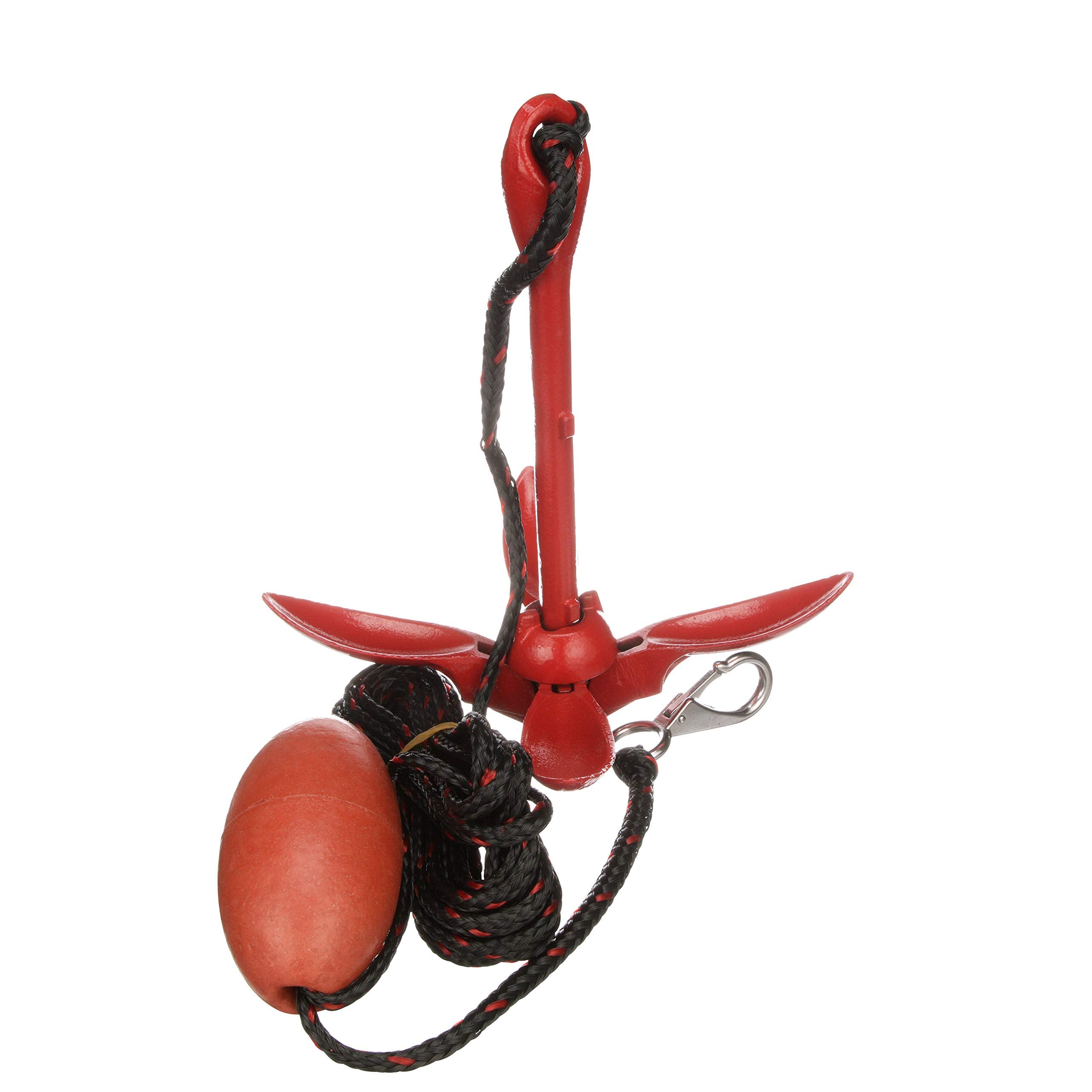 Grapnel Anchor System attwood 11969-4, 3.5-Pound Anchor, 25 Feet of Rope, Marker Buoy, Snap Hook, Nylon Storage Case, One Size