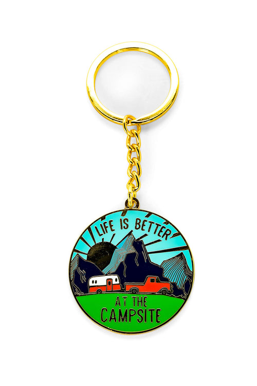 Sunrise Keychain-Gold Ring for Car Fobs and Keys Camco Life is Better at The Campsite (53289)