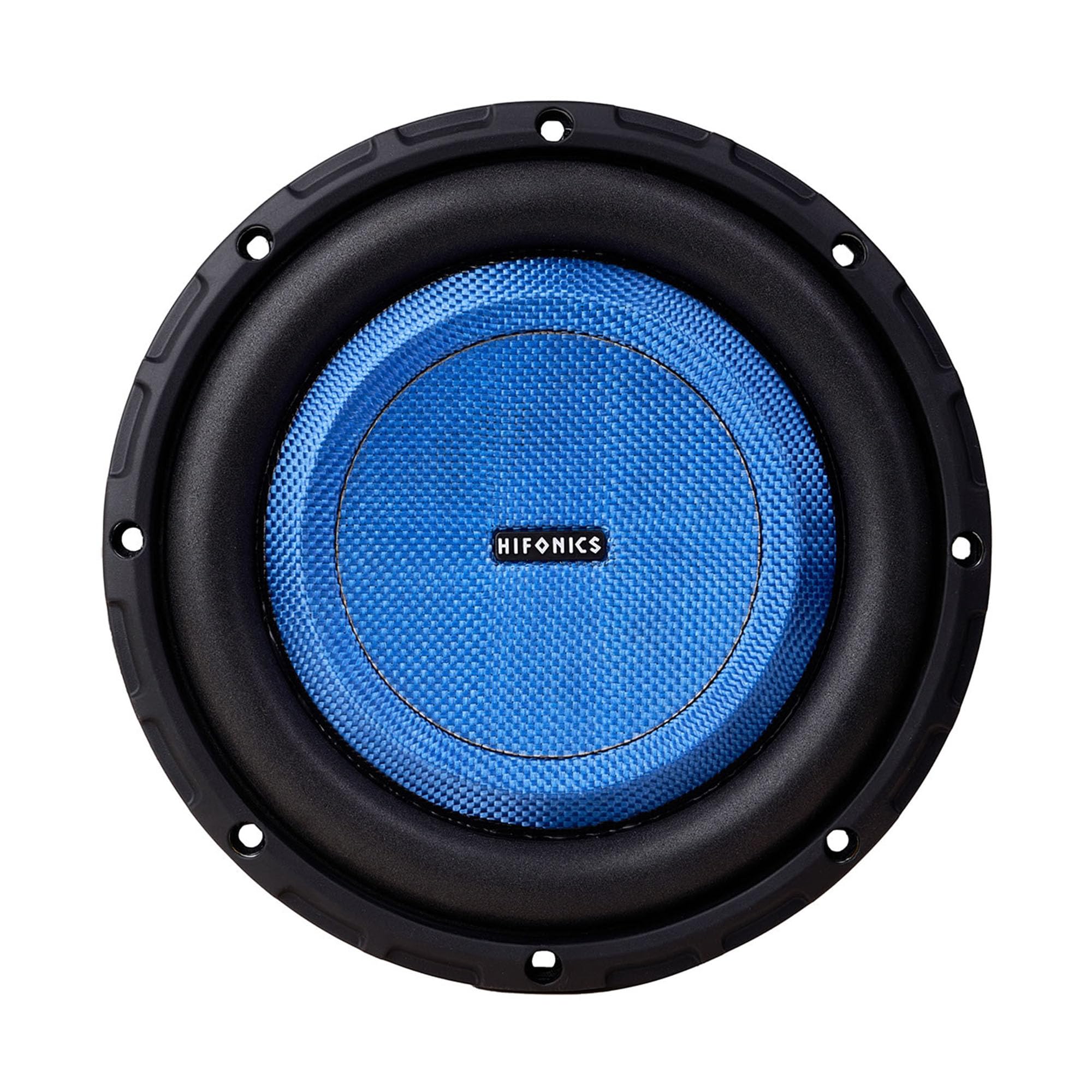 Hifonics 8 Inch Elite Shallow Mount Car Subwoofer, Dual 4 Ohm Voice Coil Speaker 500 Watt Peak Power Mobile Amplifier, Black/Blue