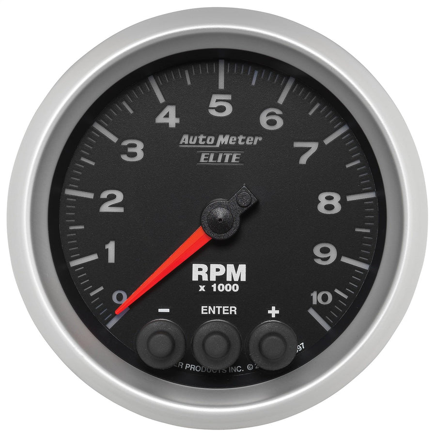 Auto Meter Elite Series 3-3/8" 0-10000 RPM In-Dash Street Progressive Shift Light Tach Tachometer 5697