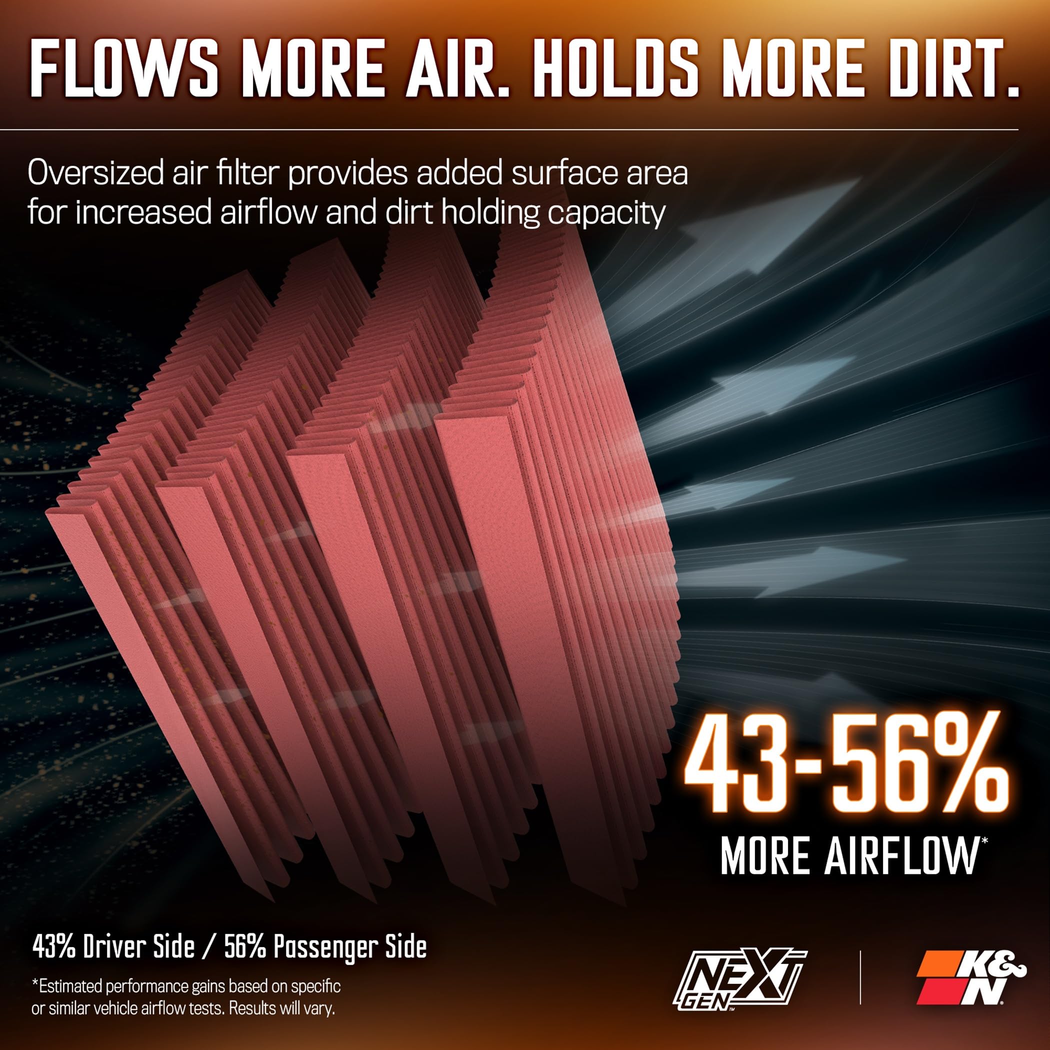 Cold Air Intake System K&N NextGen: High-Flow Cotton Filter: Compatible with 2024-2025 FORD: Ranger Raptor, 50-2628