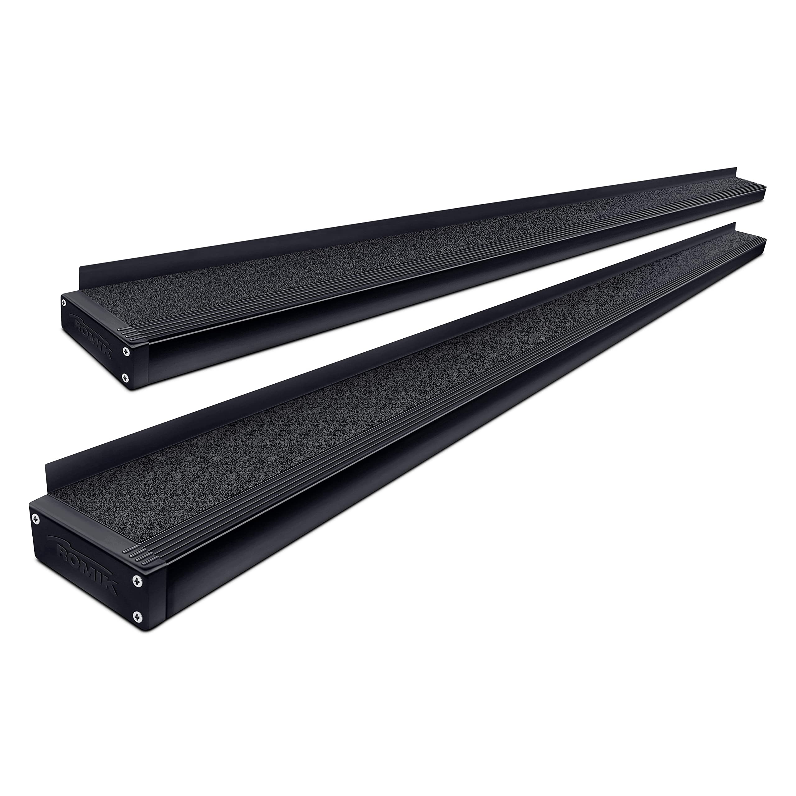 6.5" Romik ROB-T Series Cab Length Black Running Boards