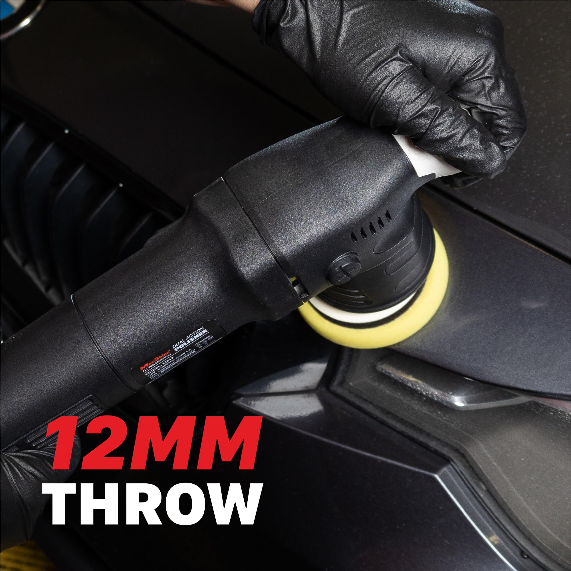 Maxshine Dual Action M312 Polisher | 12mm Throw, 3” Backing Plate, 550W Motor | 6-Speed, Low Vibration, Ergonomic Grip | Auto, Boat & Marine Detailing Tool for Swirl & Scratch Removal