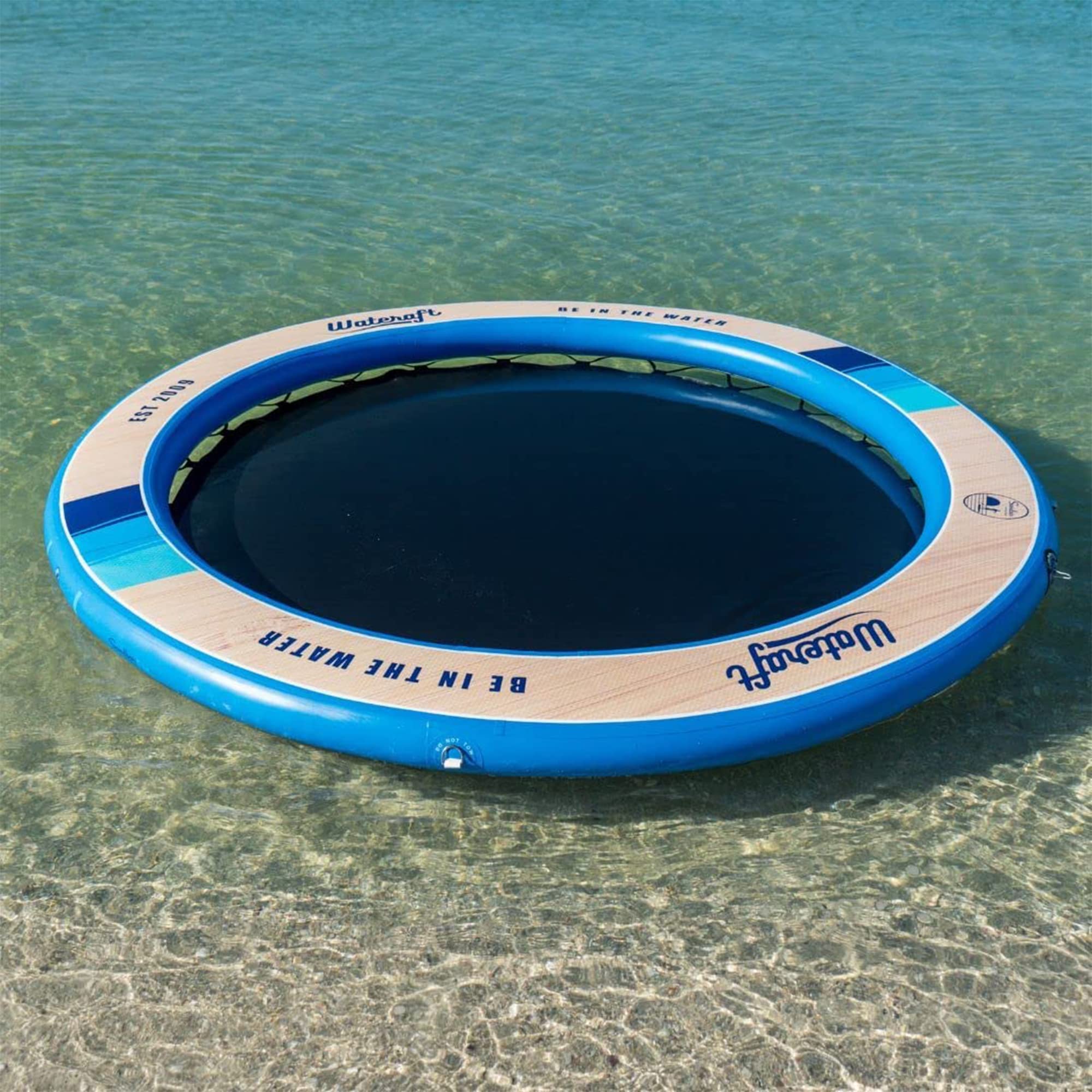 8' Wateraft Inflatable Floating Raft, Round Mesh Ring Float for Lake & Pool, Multicolor