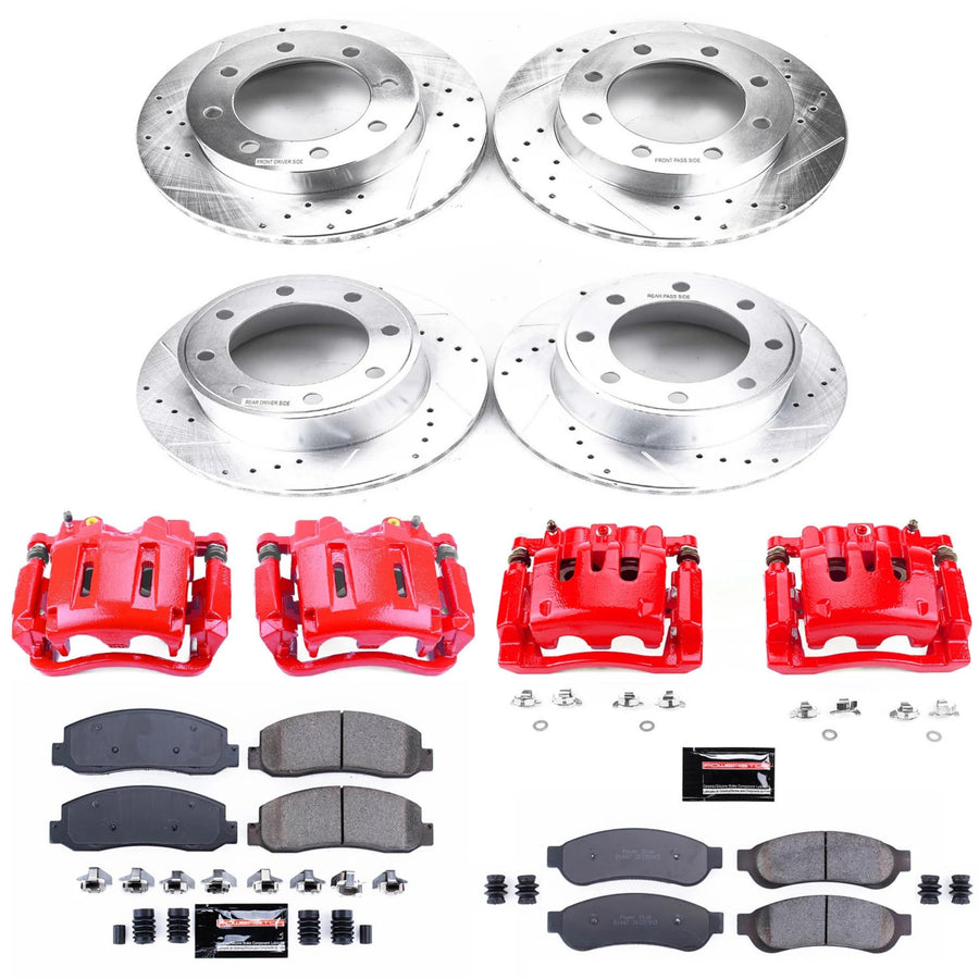 Power Stop Z23 Evolution Sport Brake Kit with Calipers For 2007 2008 F-250 Ford | 2007-2010 F-350 Ford [4WD Models with Single Rear Wheels]