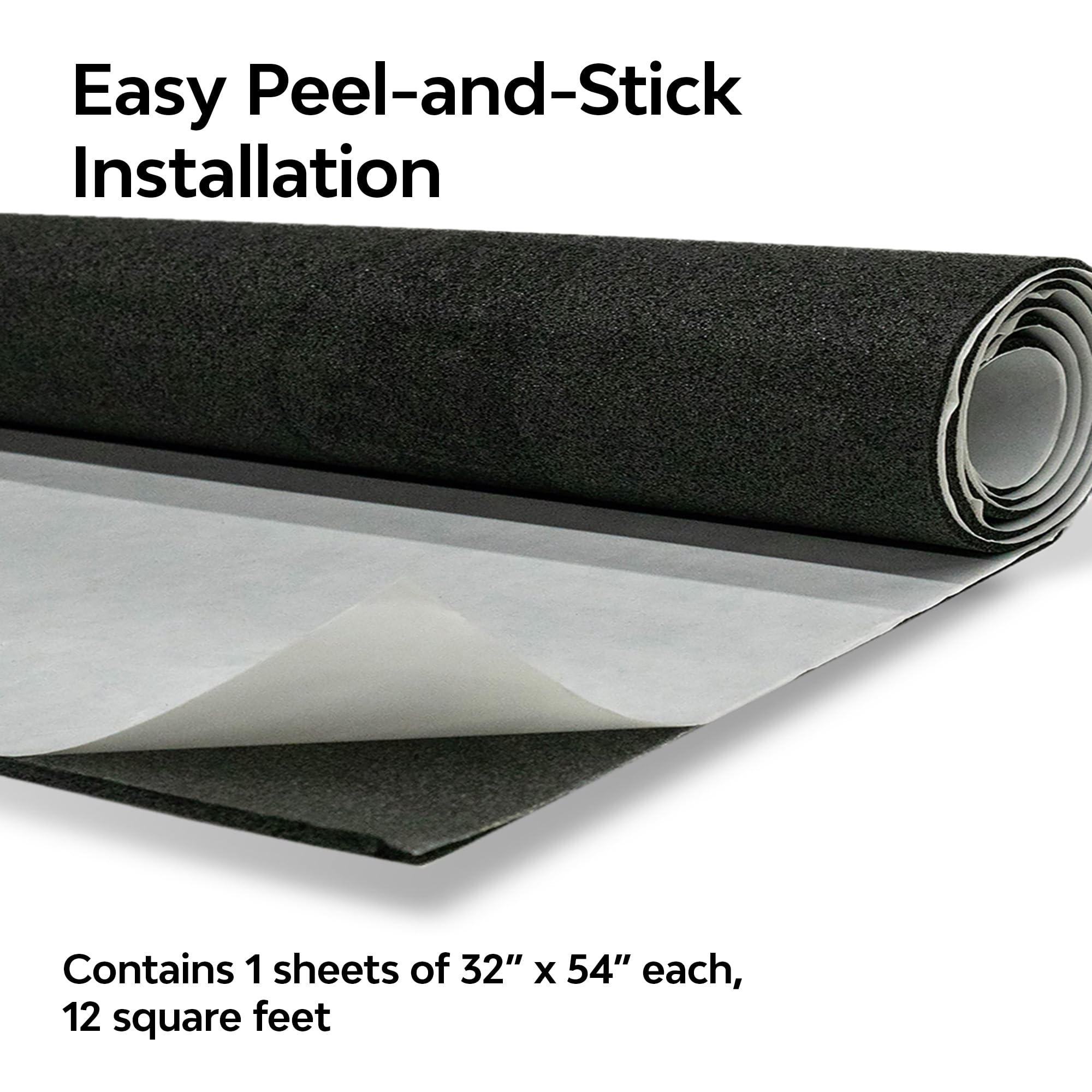 Dynamat 11102 Self-Adhesive Dynaliner 32" x 54" x 1/4" Thick Sound Deadener, Black – Made in USA