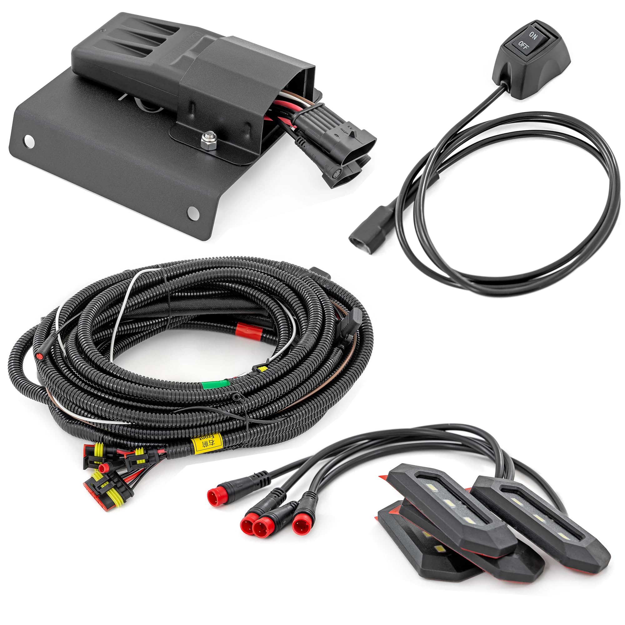 Power Running Boards Rough Country for Ram 1500 Crew Cab (2019-2026) 1500 TRX (2021-2024) - Dual-Motor Electric Retractable Side Steps with LED Truck Step Lights
