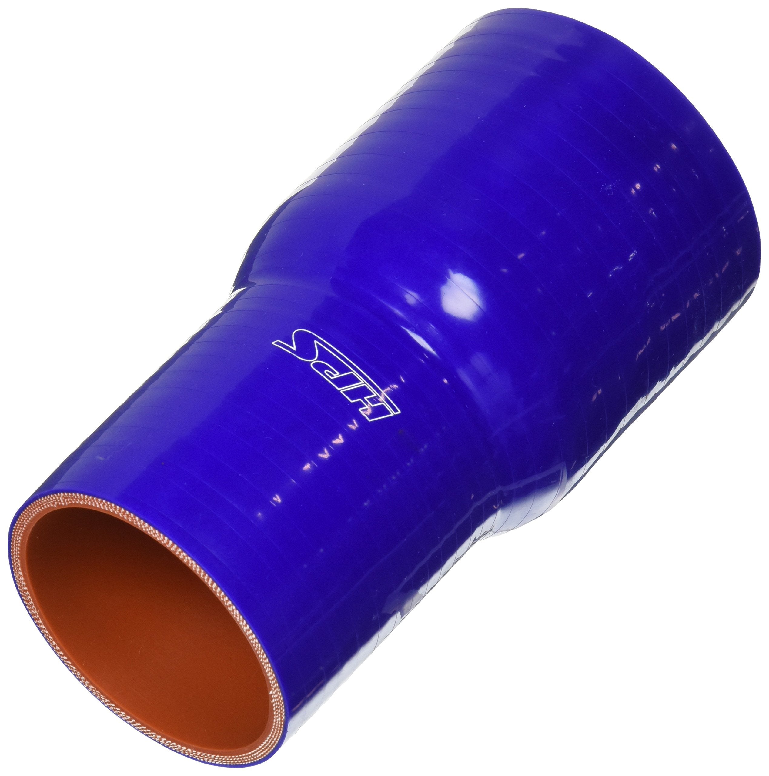 HPS Silicone HTSR-250-300-L6-BLUE High Temperature 4-ply Reinforced Reducer Coupler Hose, 50 PSI Maximum Pressure, 6" Length, 2-1/2" > 3" ID, Blue