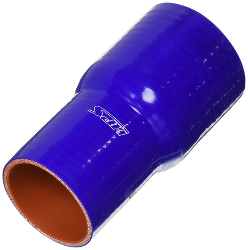 HPS Silicone HTSR-250-300-L6-BLUE High Temperature 4-ply Reinforced Reducer Coupler Hose, 50 PSI Maximum Pressure, 6" Length, 2-1/2" > 3" ID, Blue