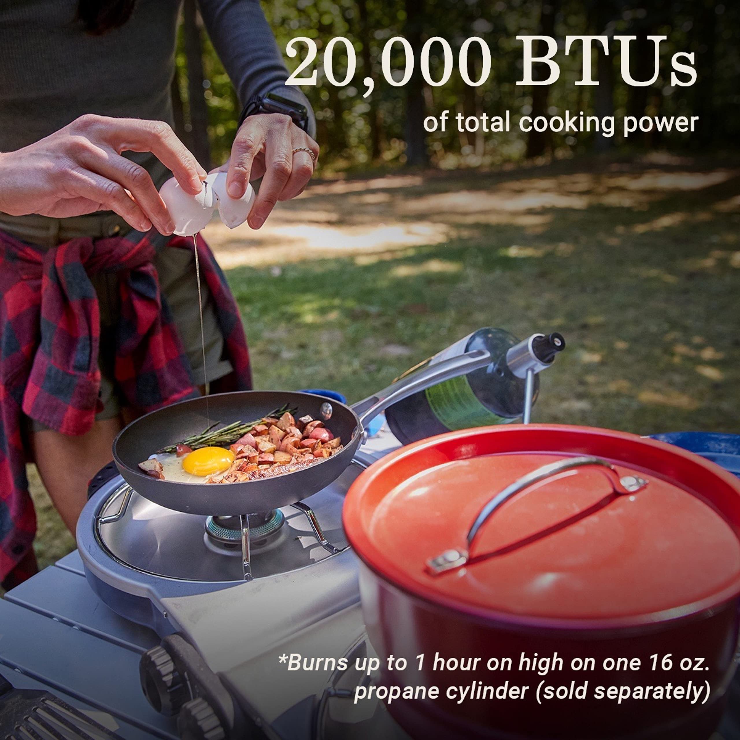 Coleman 2-Burner Fold ‘N Go Propane Stove, Dual Adjustable Burners with 20,000 BTUs of Power & InstaStart Ignition, Great for Camping, Tailgating, Grilling, & More