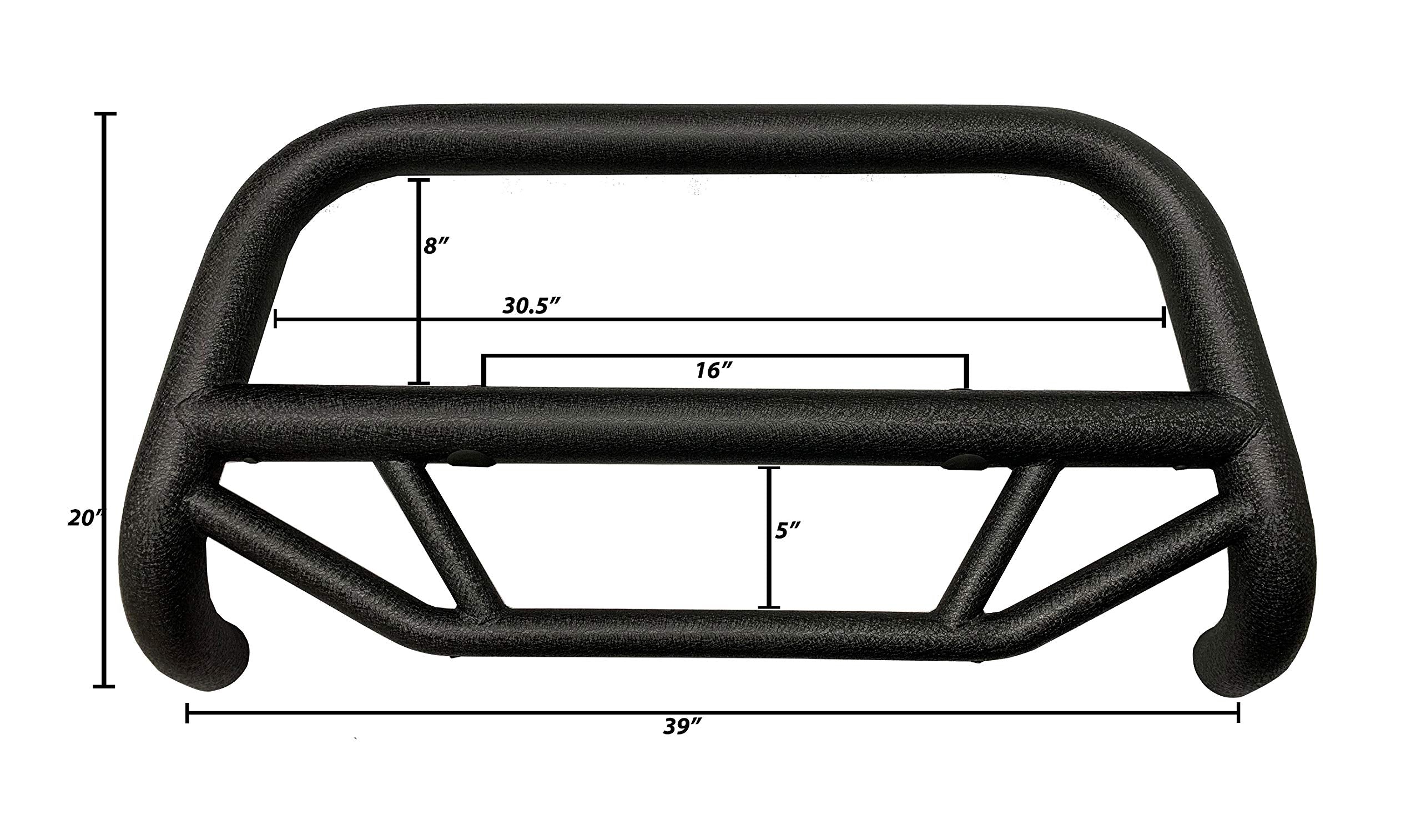 Max T Black Horse Bull Bar Textured Black Compatible with 2004-2015 Nissan Titan-MBT-MN503