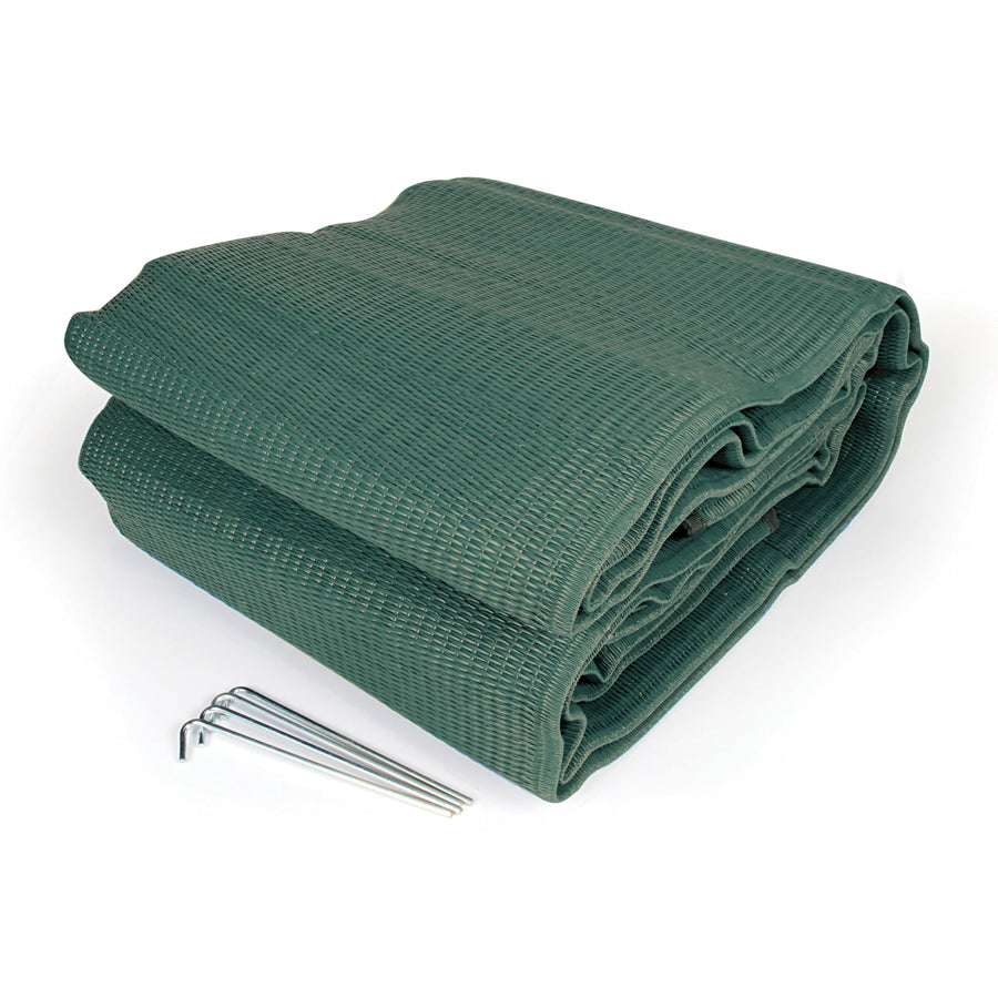 Camco Reversible Durable RV Camper Awning Mat - Keeps Dirt from Being Tracked - Perfect for Campsites, Beaches, Picnics 9' X 12'- Green (42820)