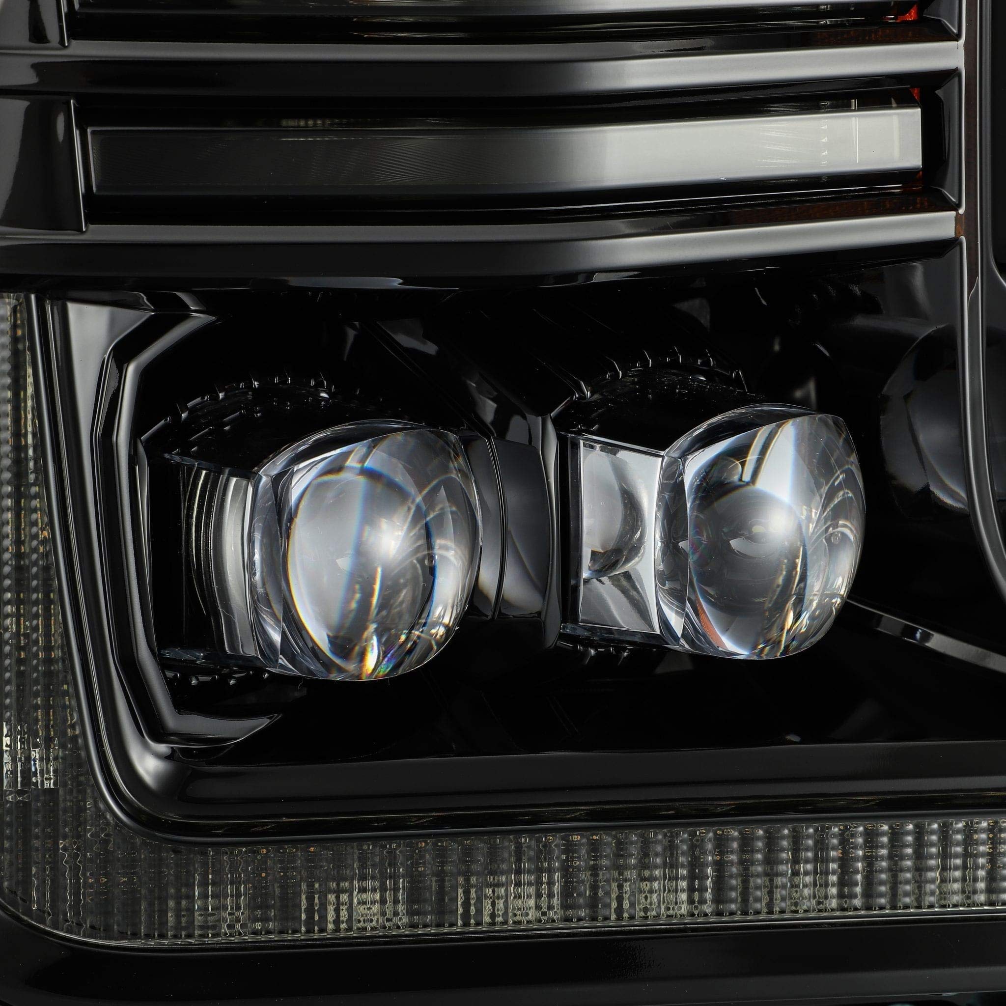 AlphaRex USA NOVA LED Proj Headlight 18-20 Ford F-150 Plank Style Alpha Blk w/Activ Light/Seq Signal/DRL