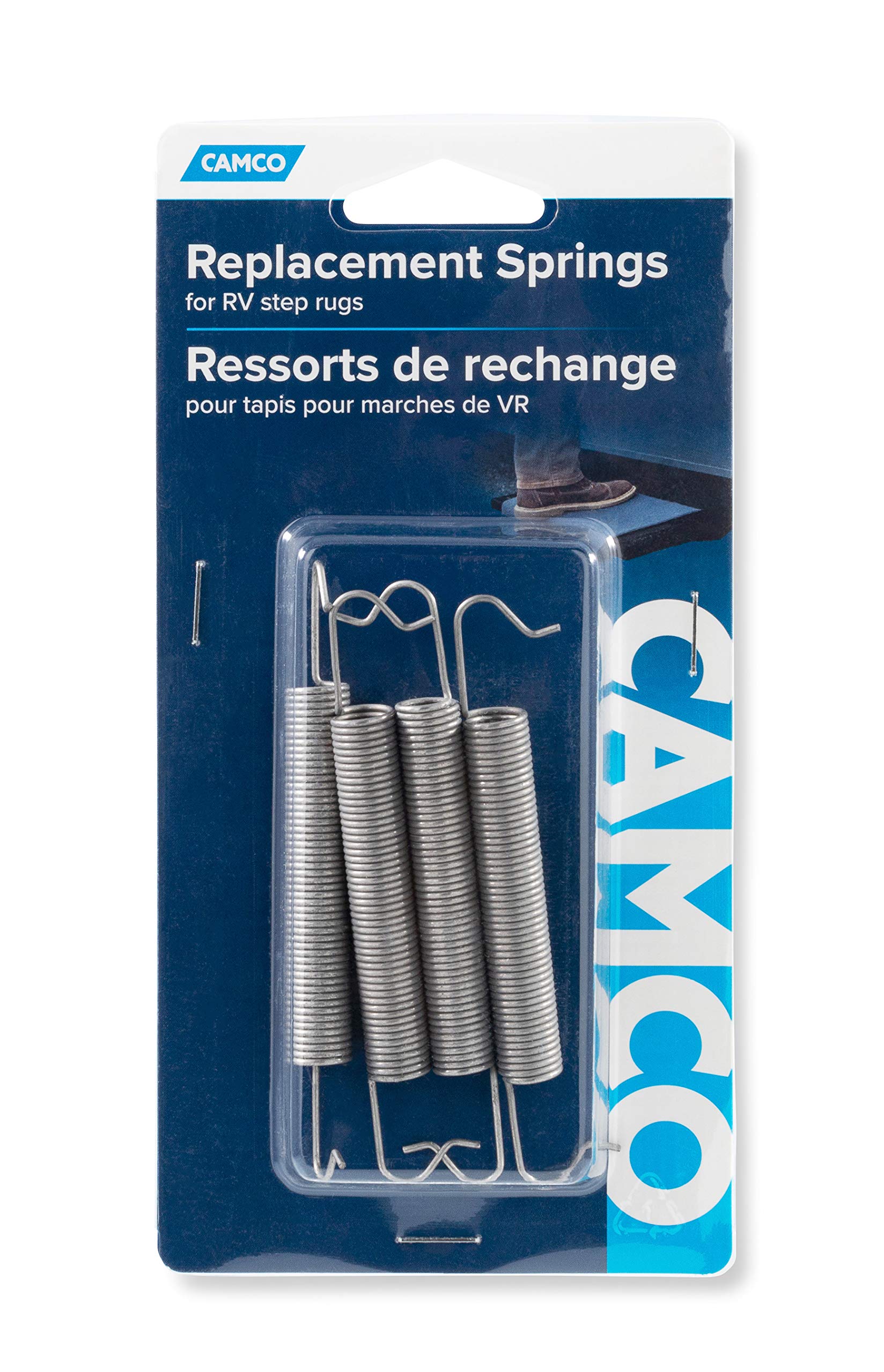 Camco Heavy-Duty 42914 RV Step Rug Replacement Springs - Secures Your RV Step Rug Safely in Place - Compatible with Most Step Rugs