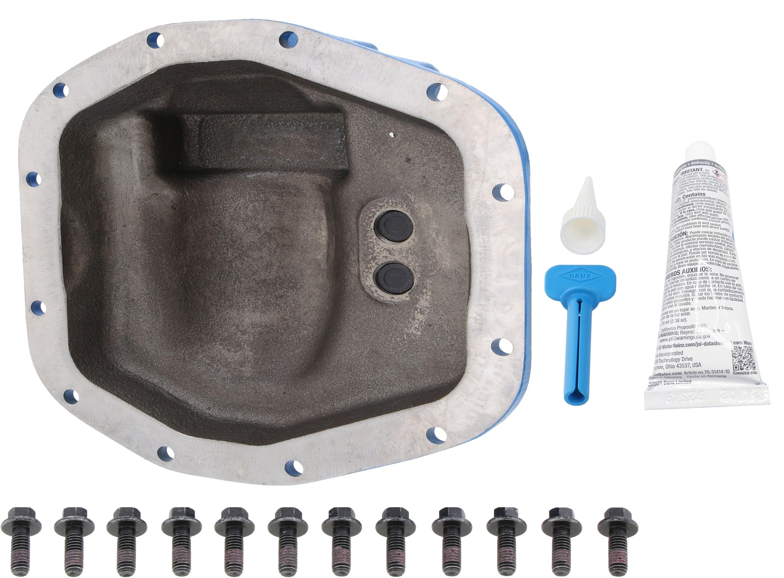 Spicer Nodular Iron 10053468 Rear Dana 44 and AdvanTEK Differential Cover Compatible with Select Wrangler JL - Blue