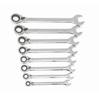 12 Pt. GEARWRENCH Reversible 8 Pc. Combination Ratcheting Wrench Set, Metric - 9543